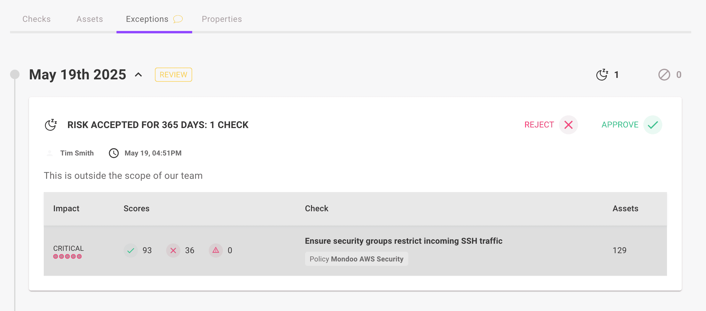 Security policies in the Mondoo App