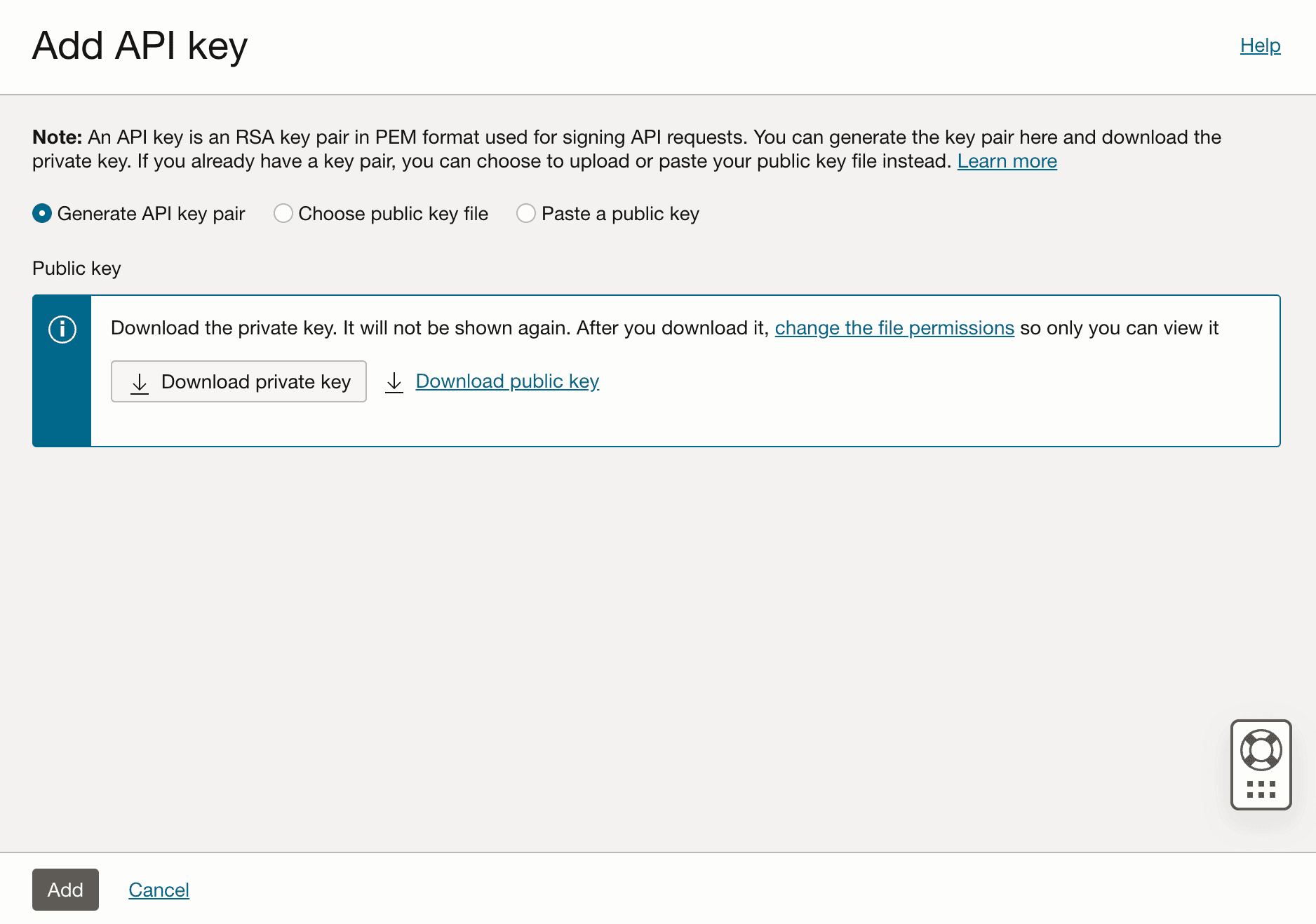 OCI - Add API key
