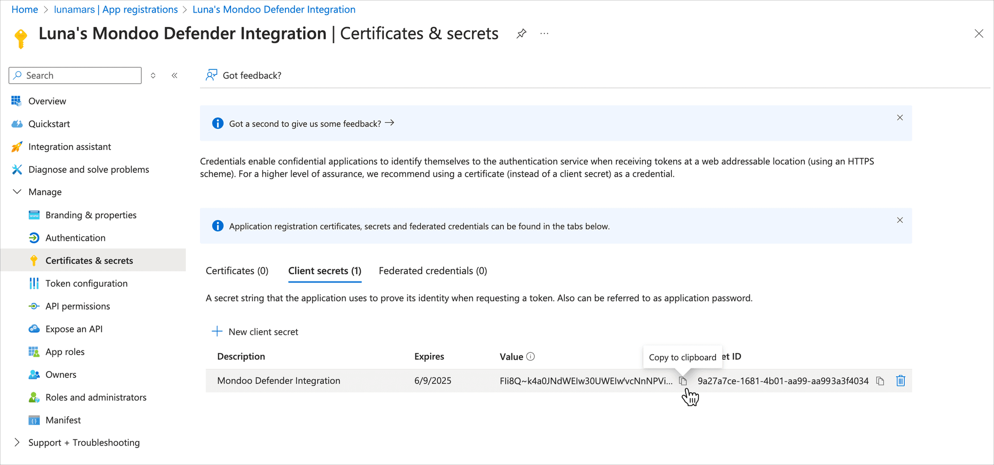 copy secret