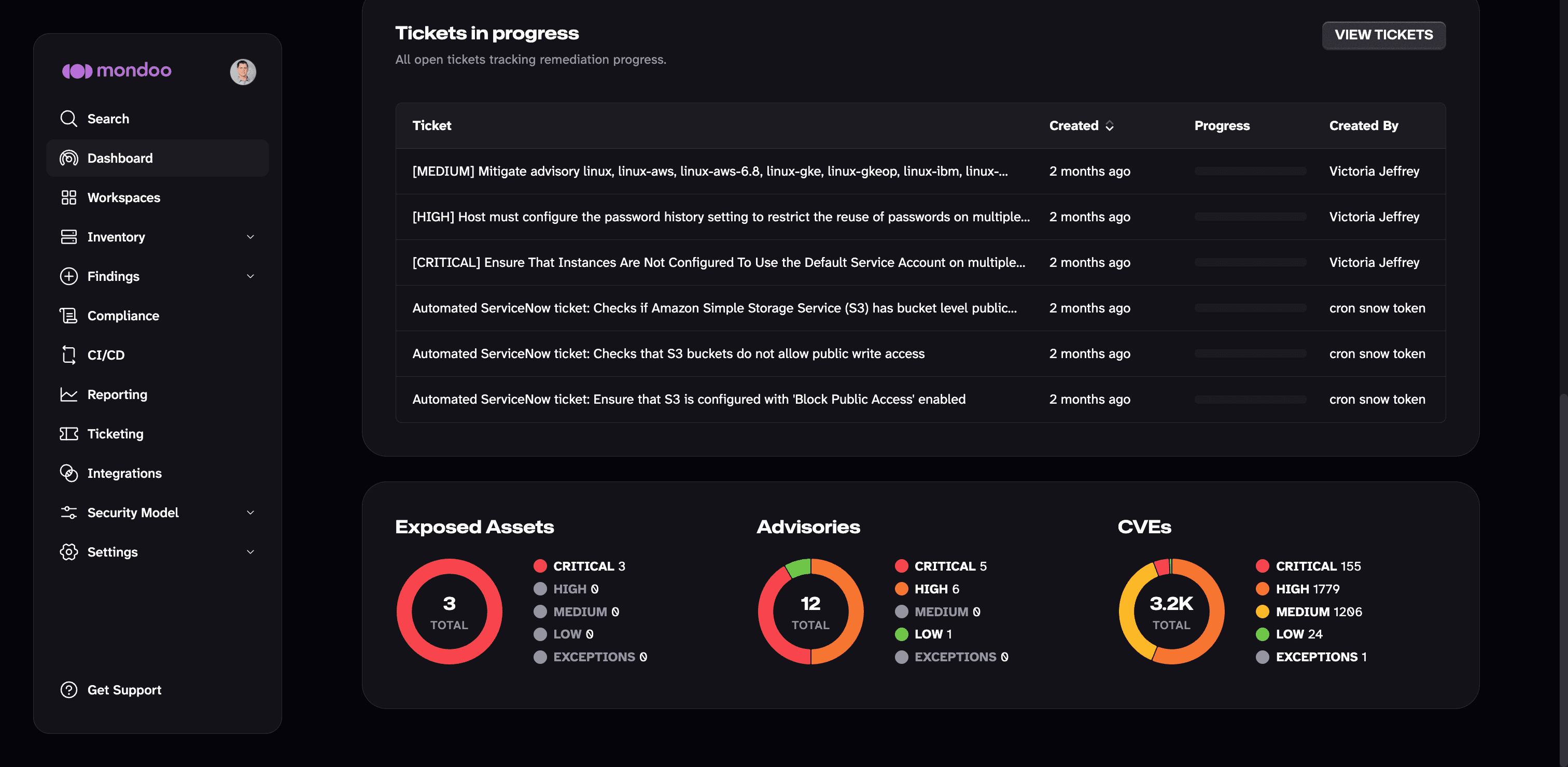 Space dashboard remediation and exposure in the Mondoo App