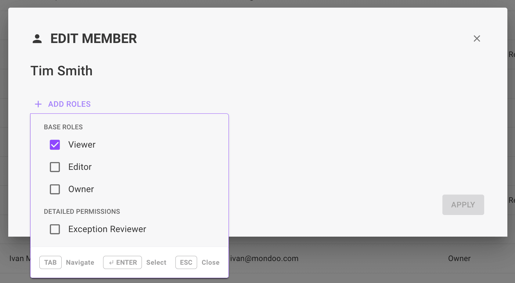 Edit member