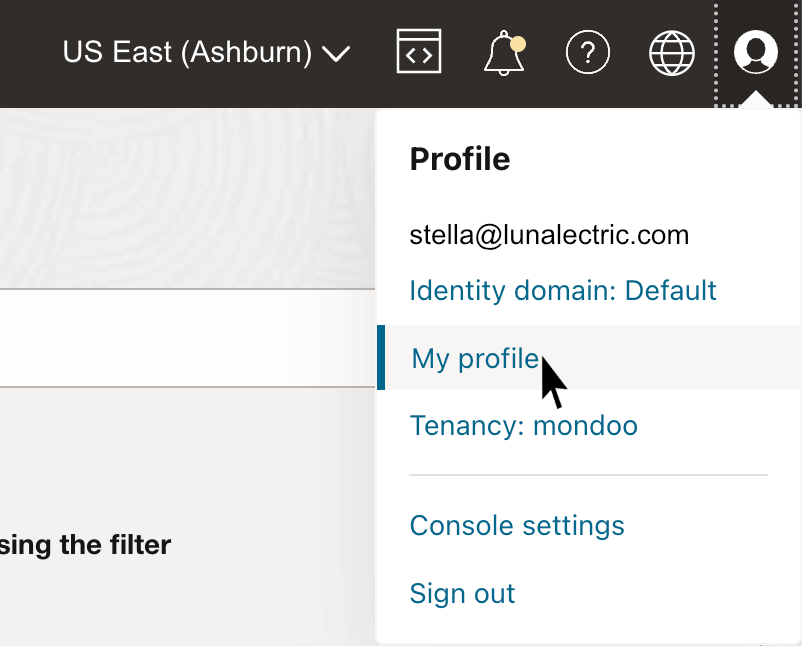 OCI - my profile