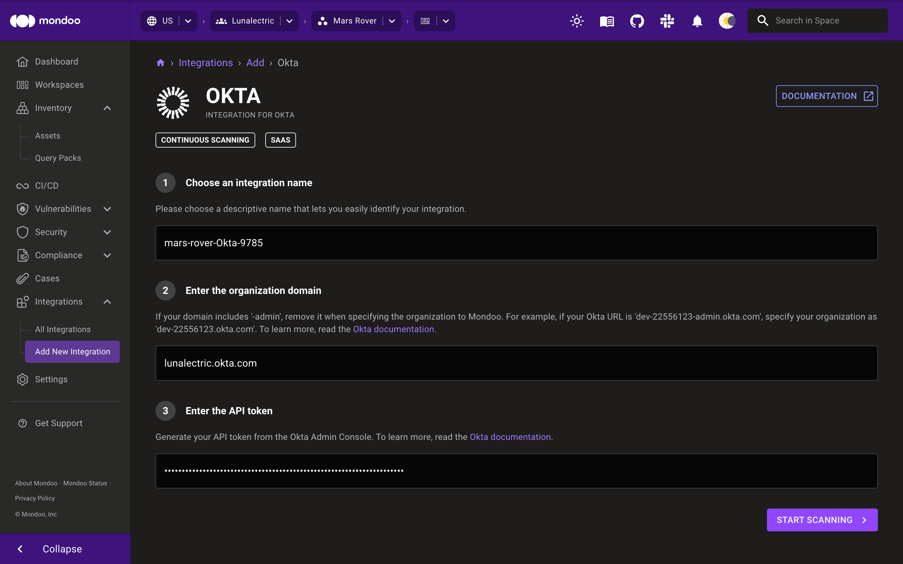 Add an Okta Integration in Mondoo