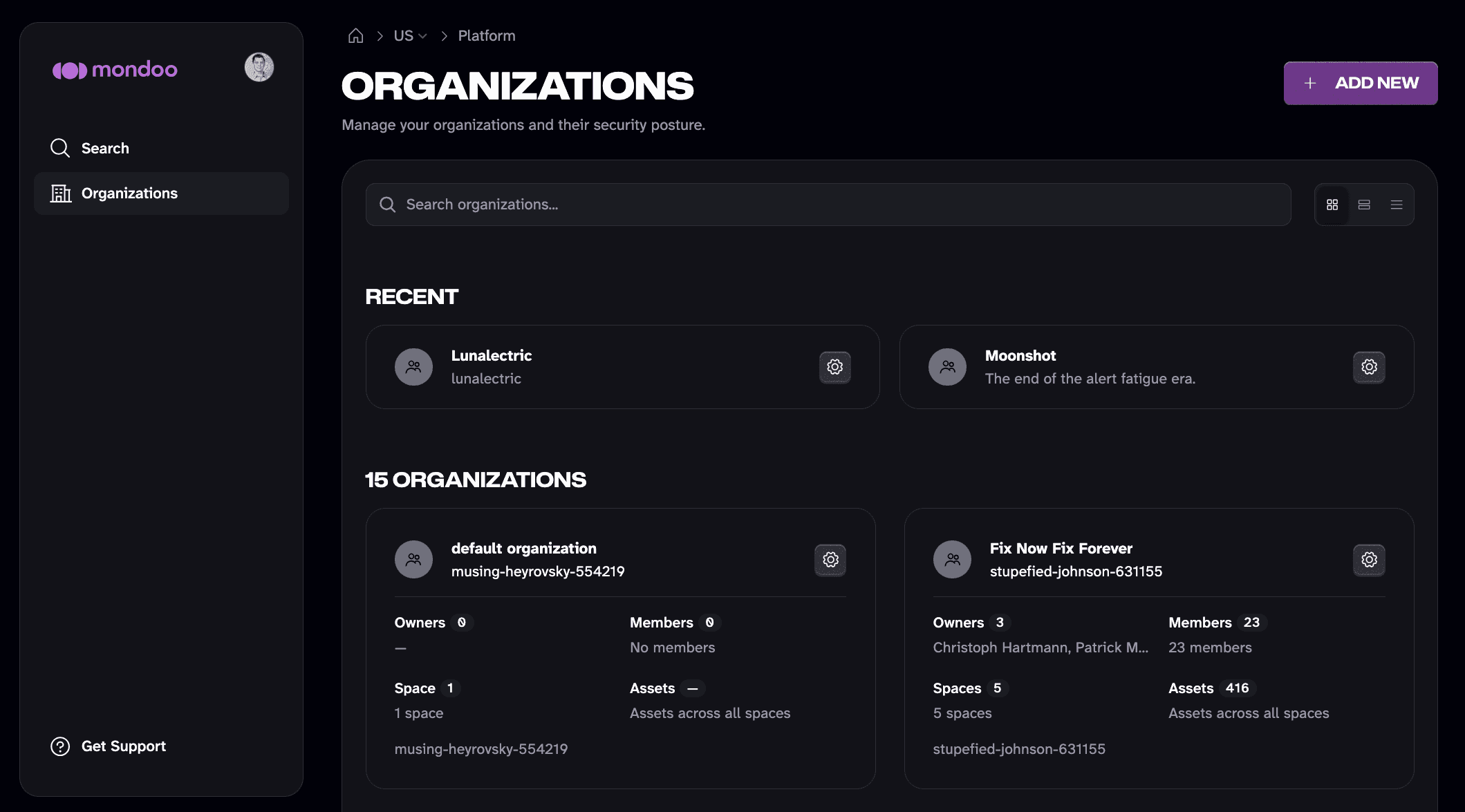 Mondoo App organizations