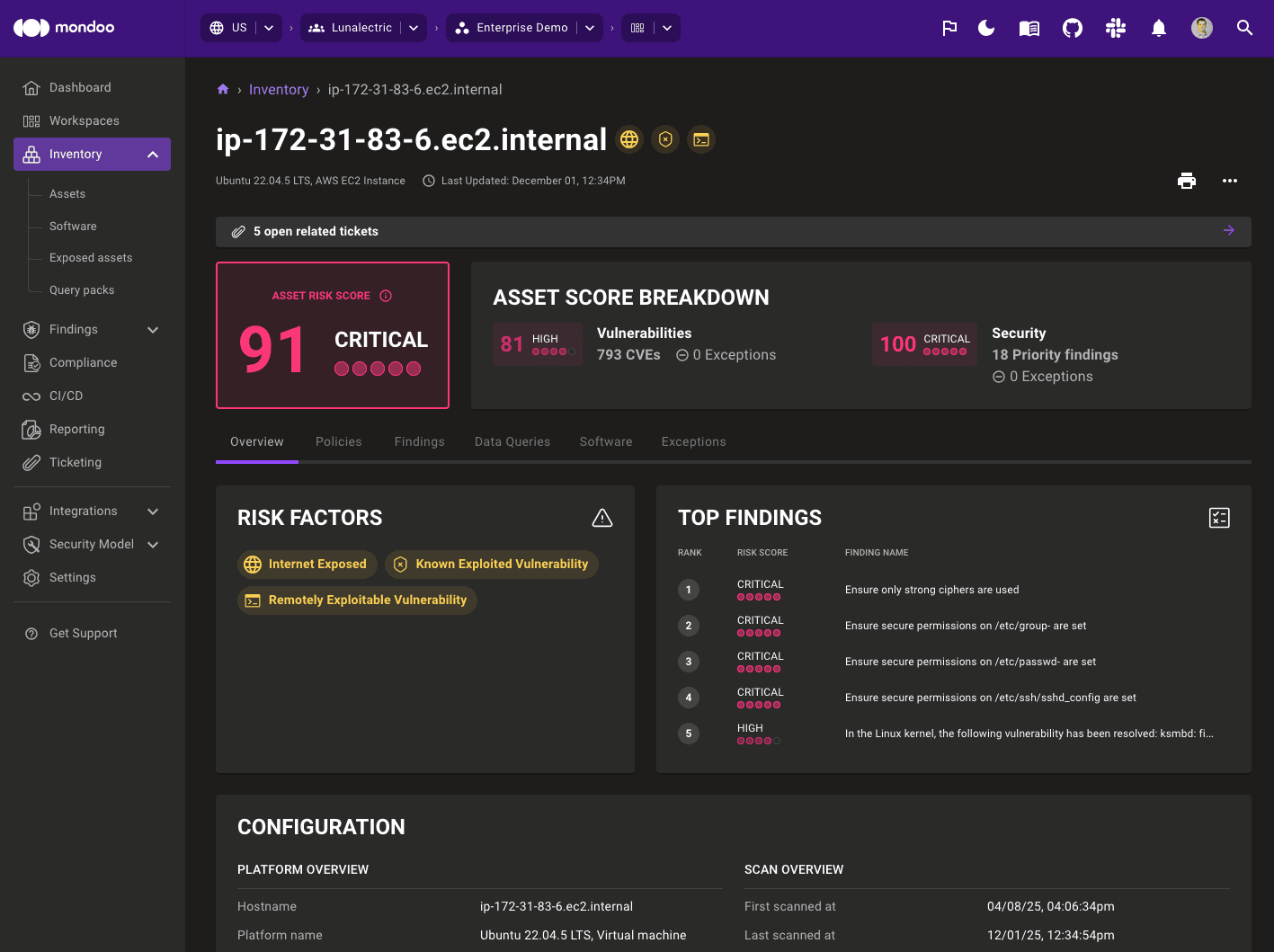 Mondoo scan report from a HashiCorp Packer build