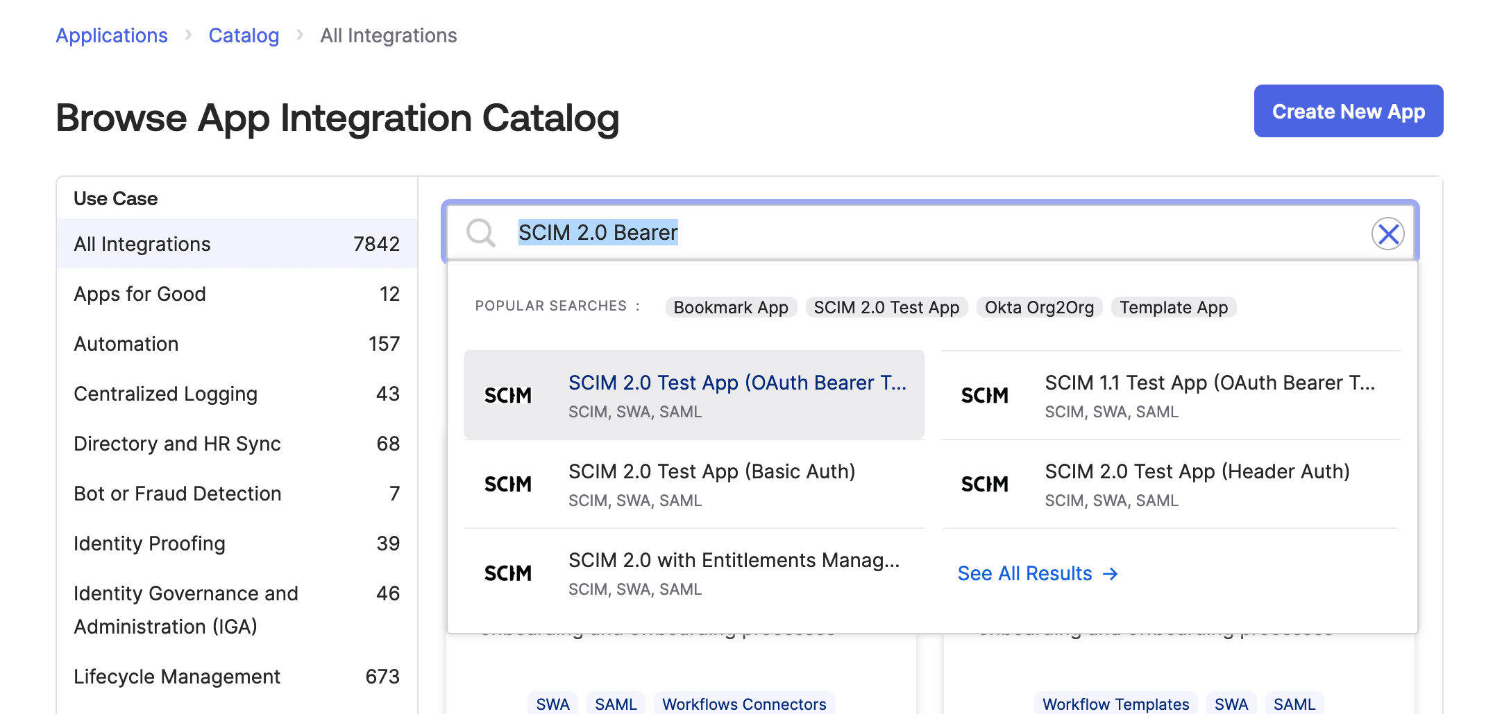 Okta catalog search
