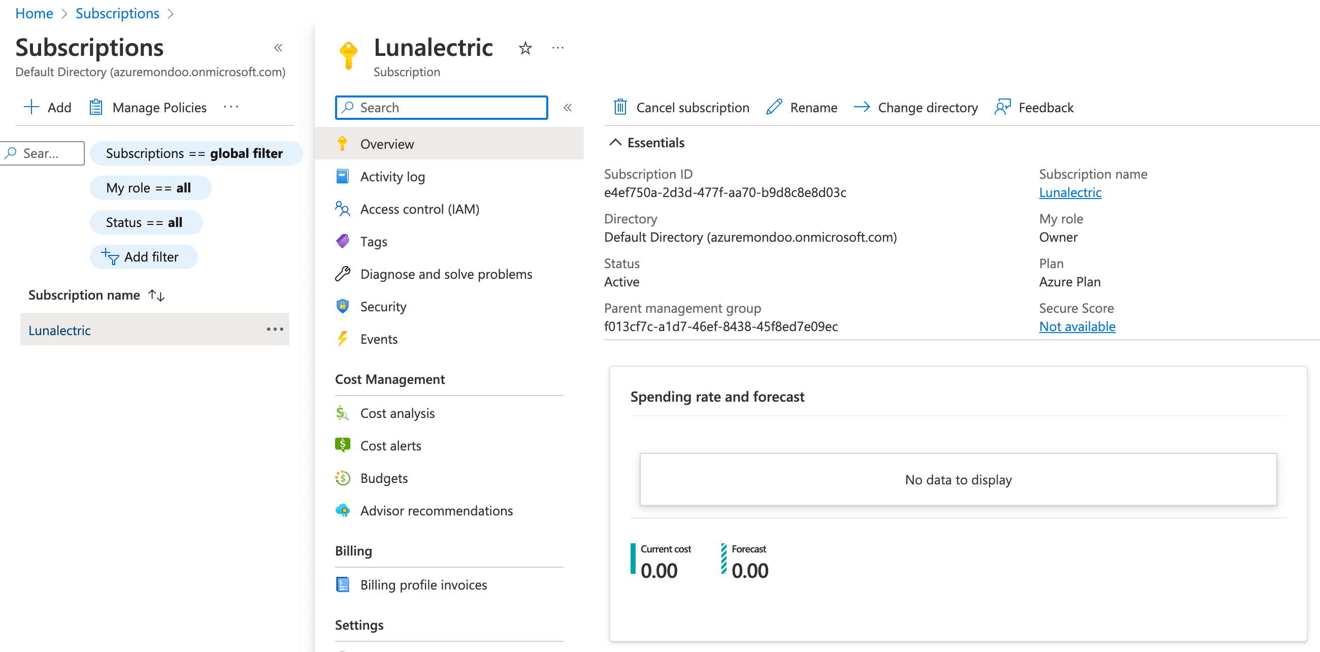Azure subscription