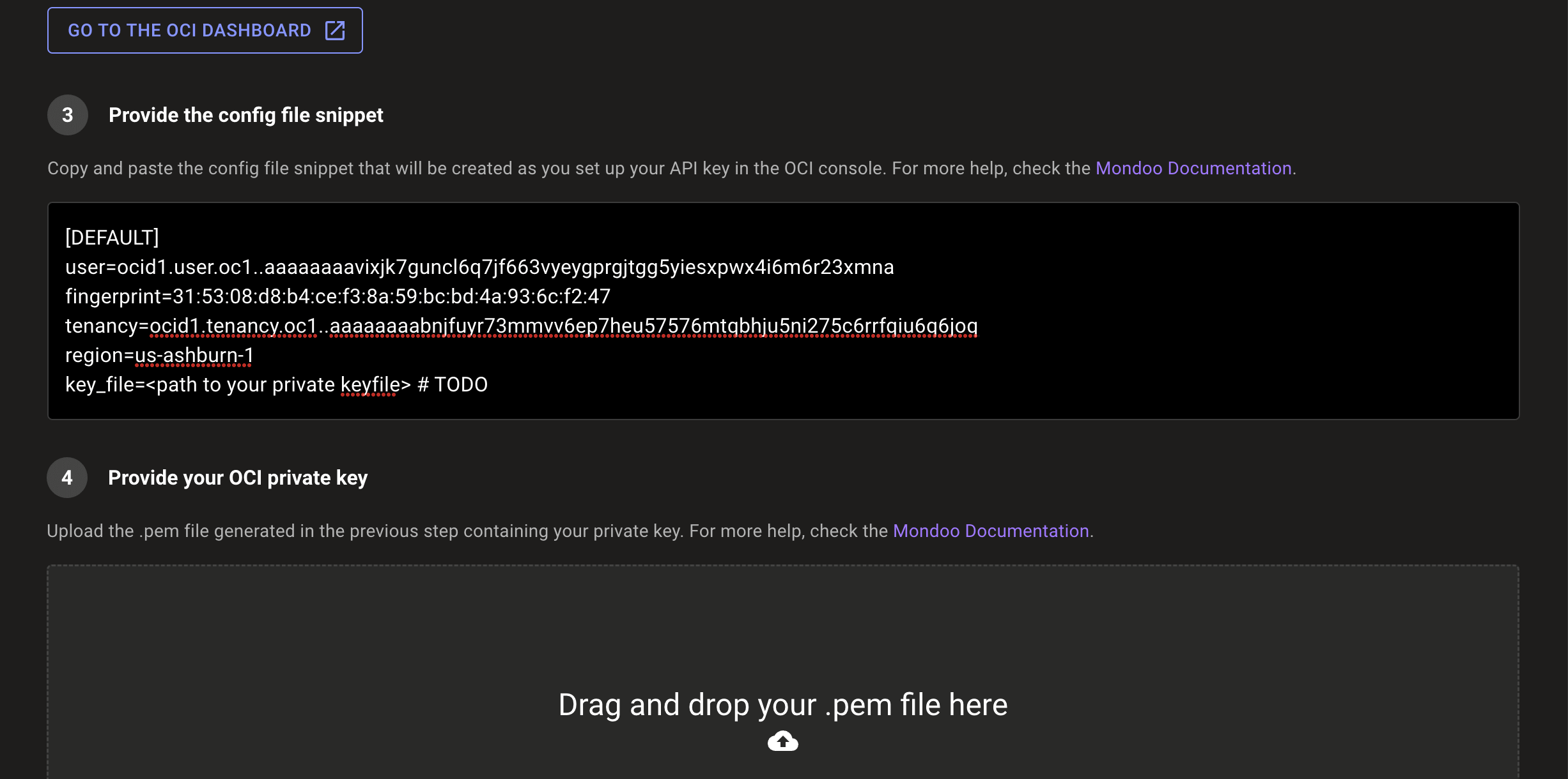 Add a Mondoo OCI integration