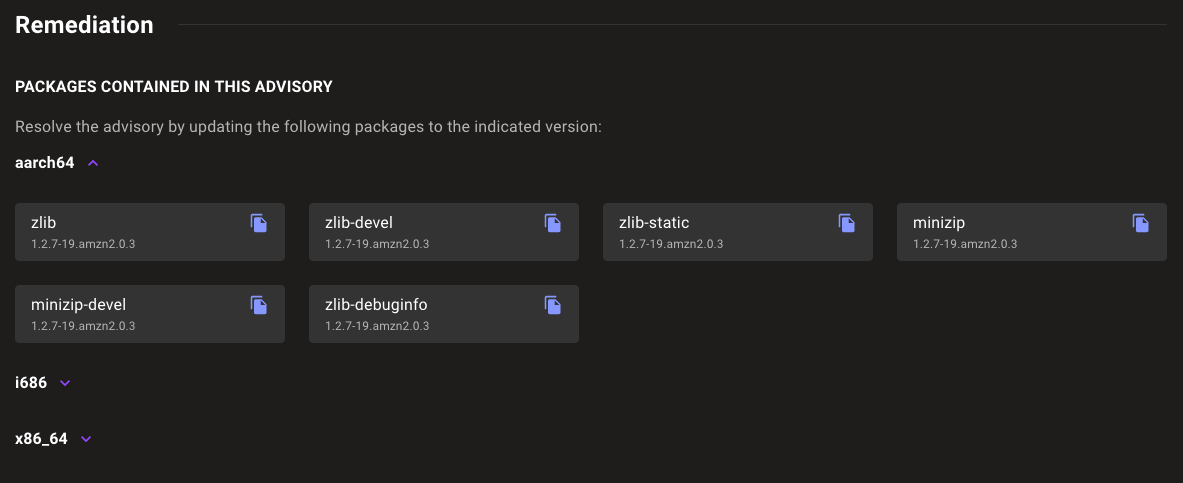 Packages sorted by architecture