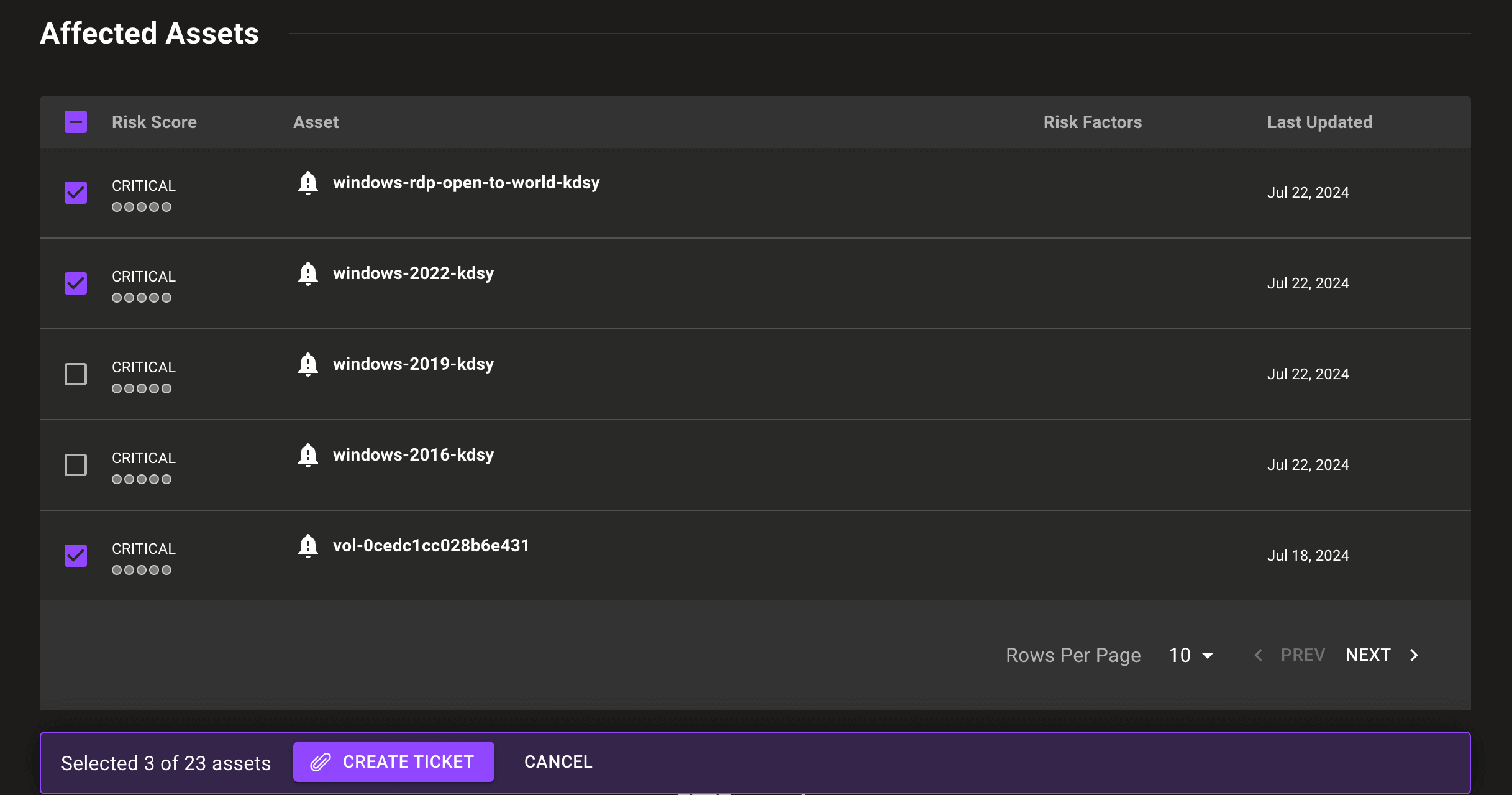 Create a new ticket in Mondoo