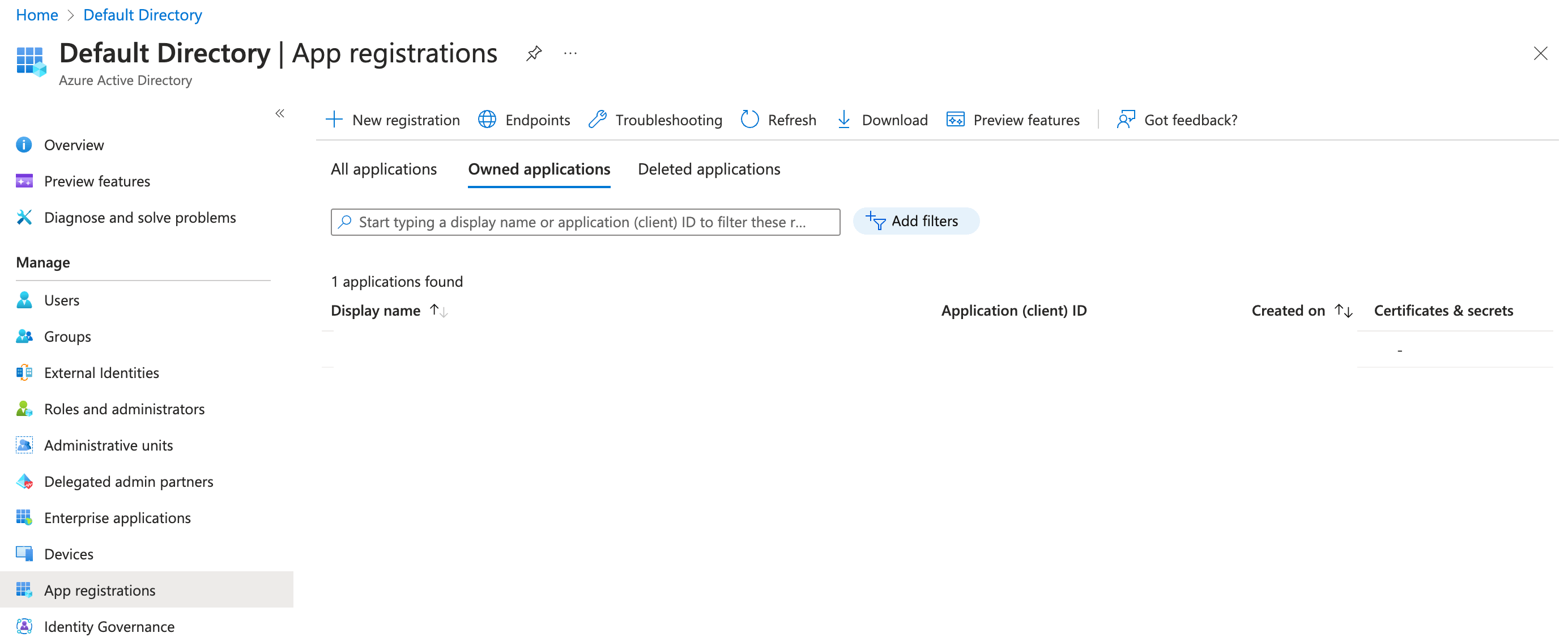 Azure app registrations