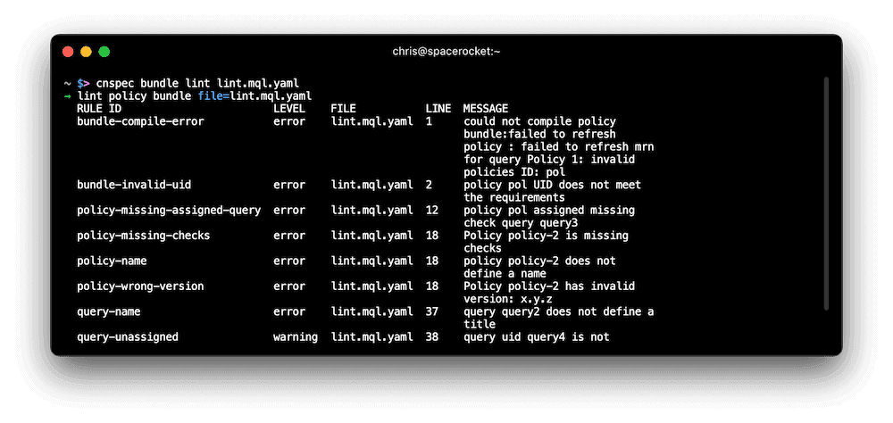 Run linting of policies from CLI