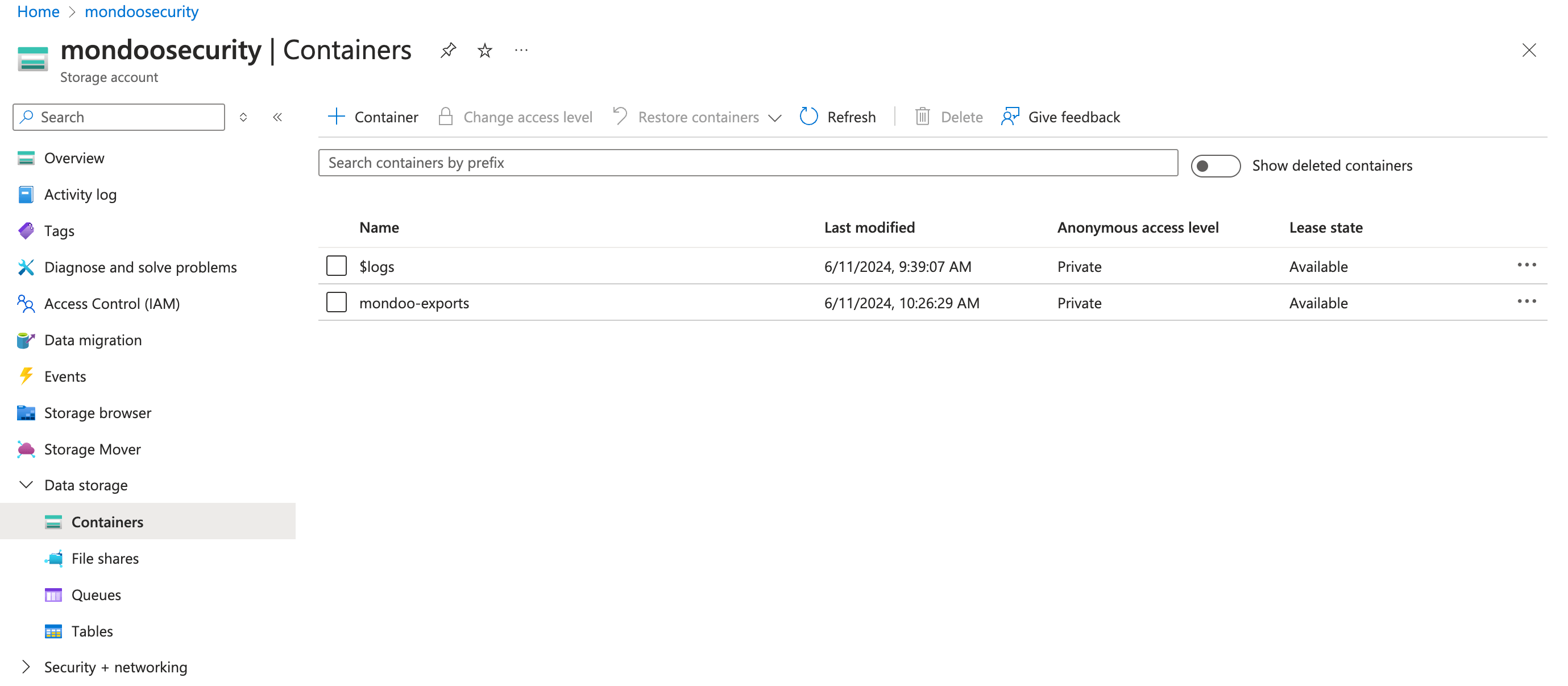 Azure containers