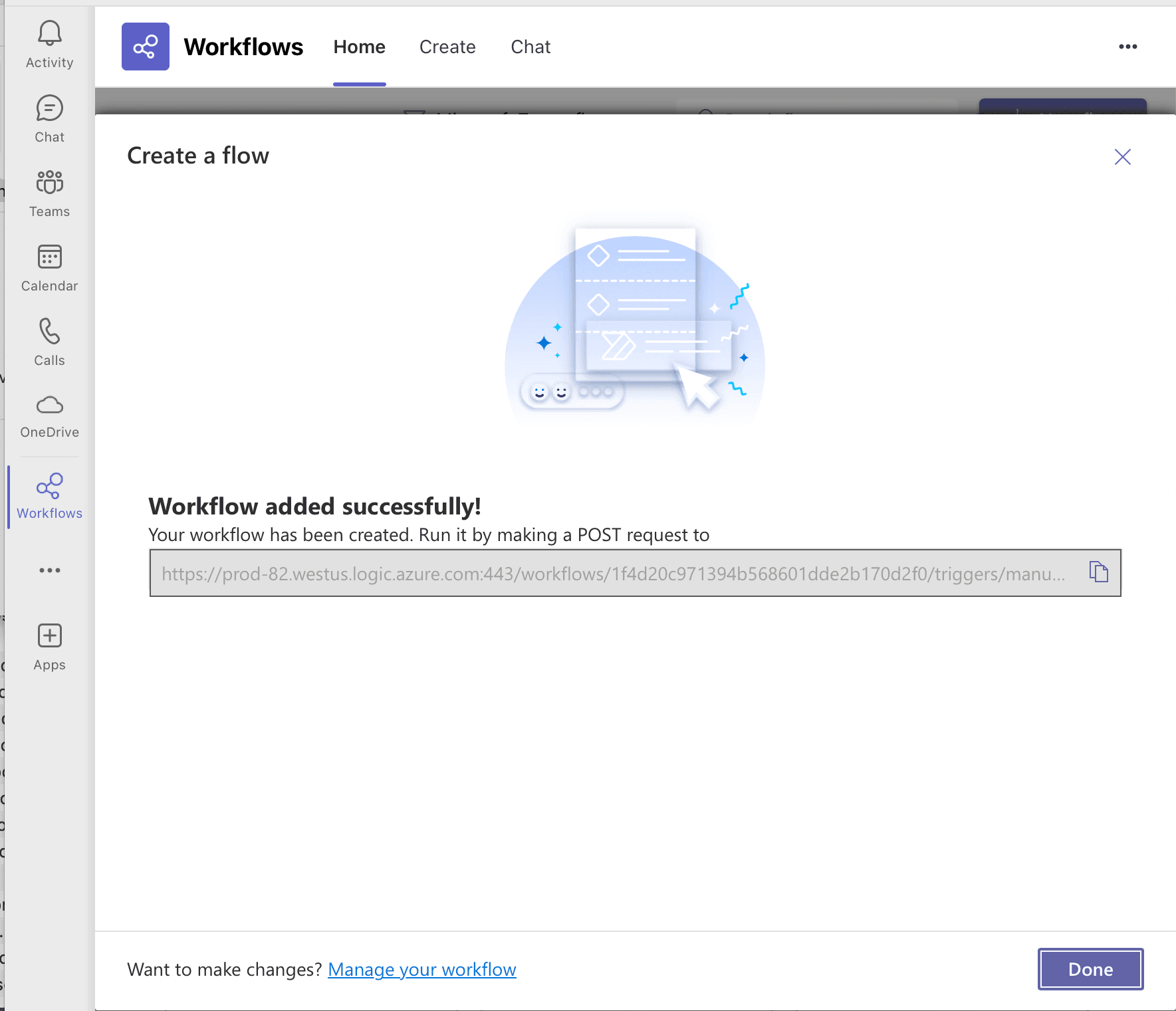 Teams URL for Mondoo webhook