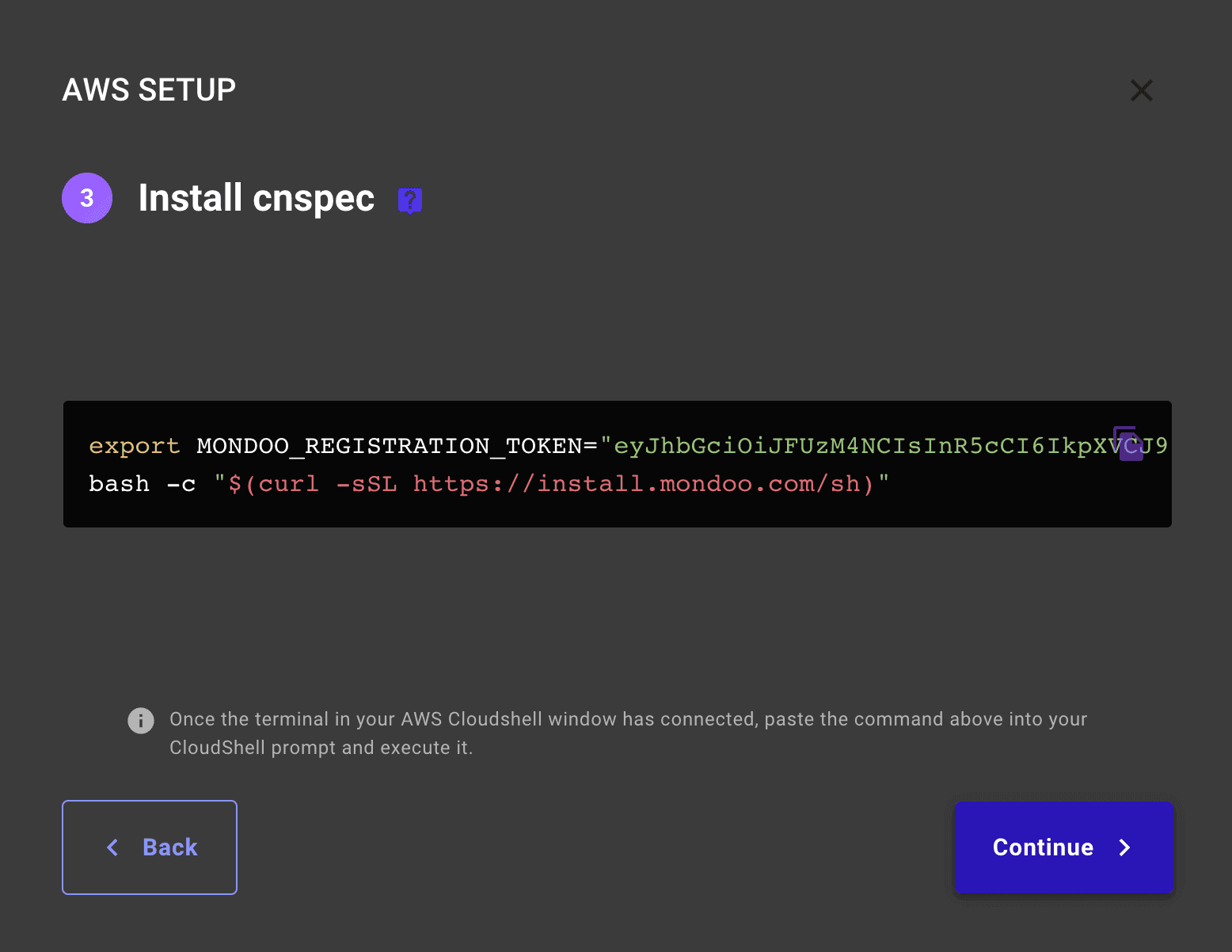 AWS Setup Guide - Copy Token