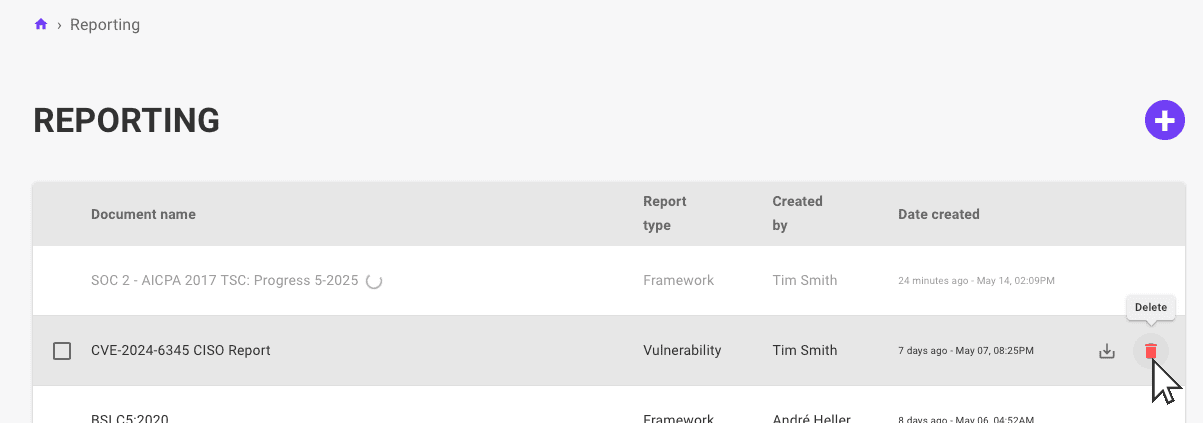Delete a Mondoo compliance report