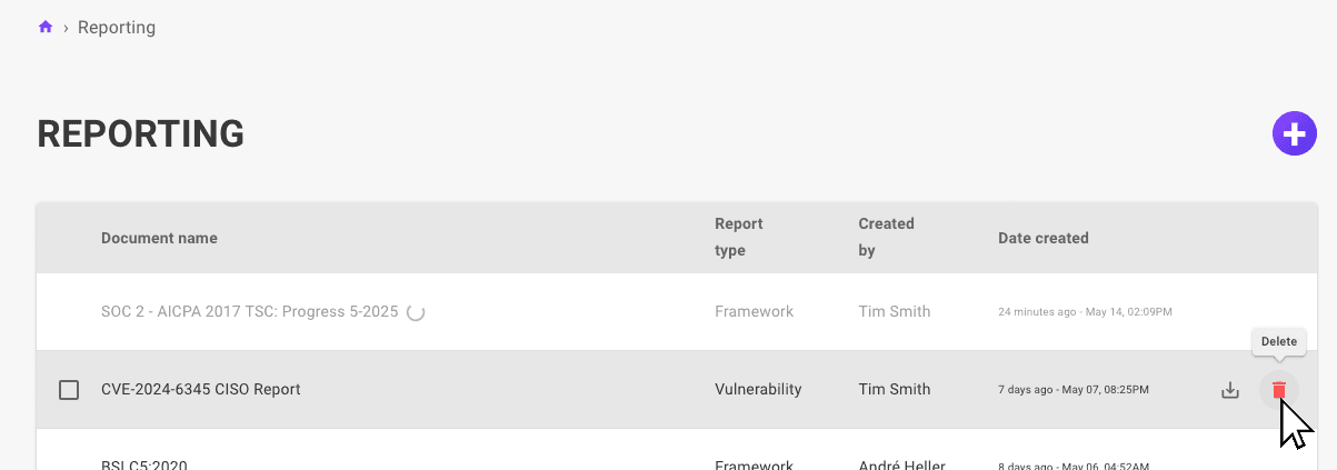 Delete a Mondoo compliance report