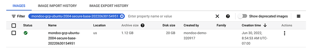 Mondoo secure base image in Google Cloud Console