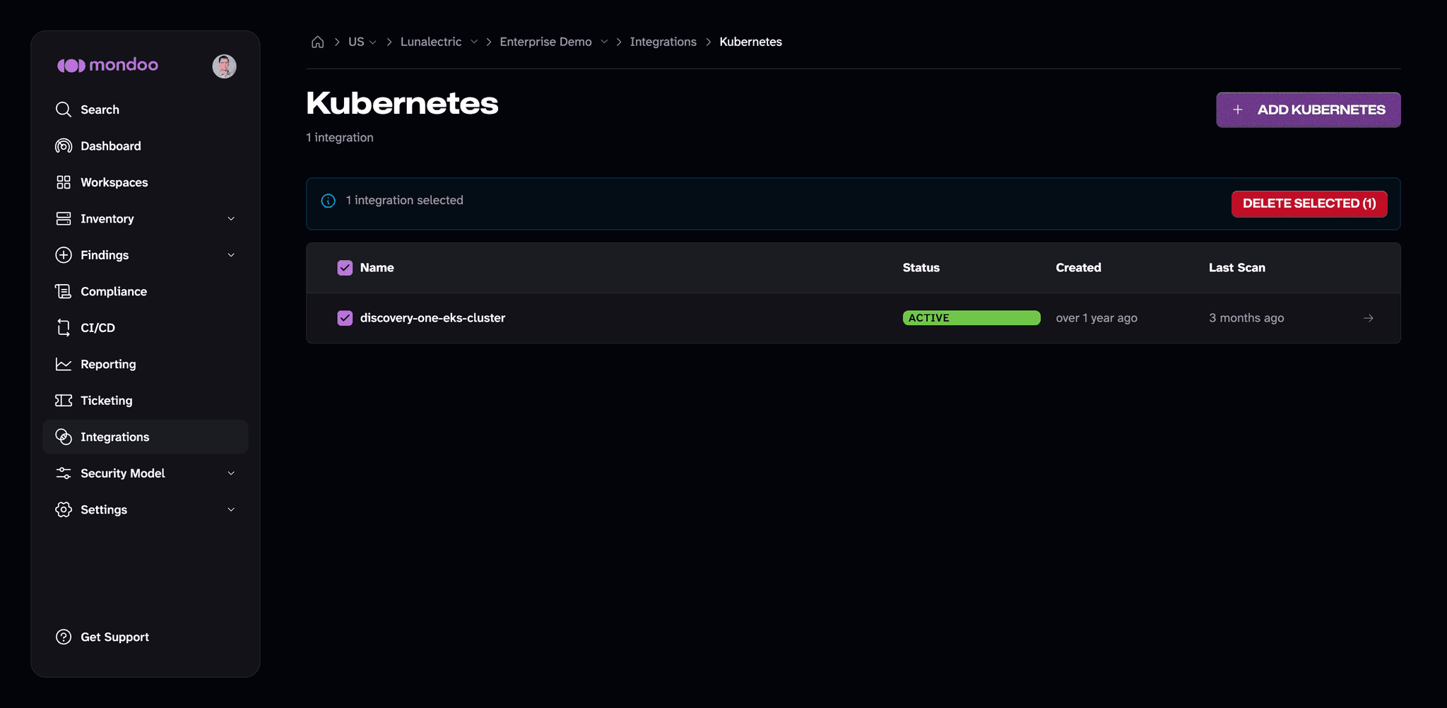 remove-k8s-integration