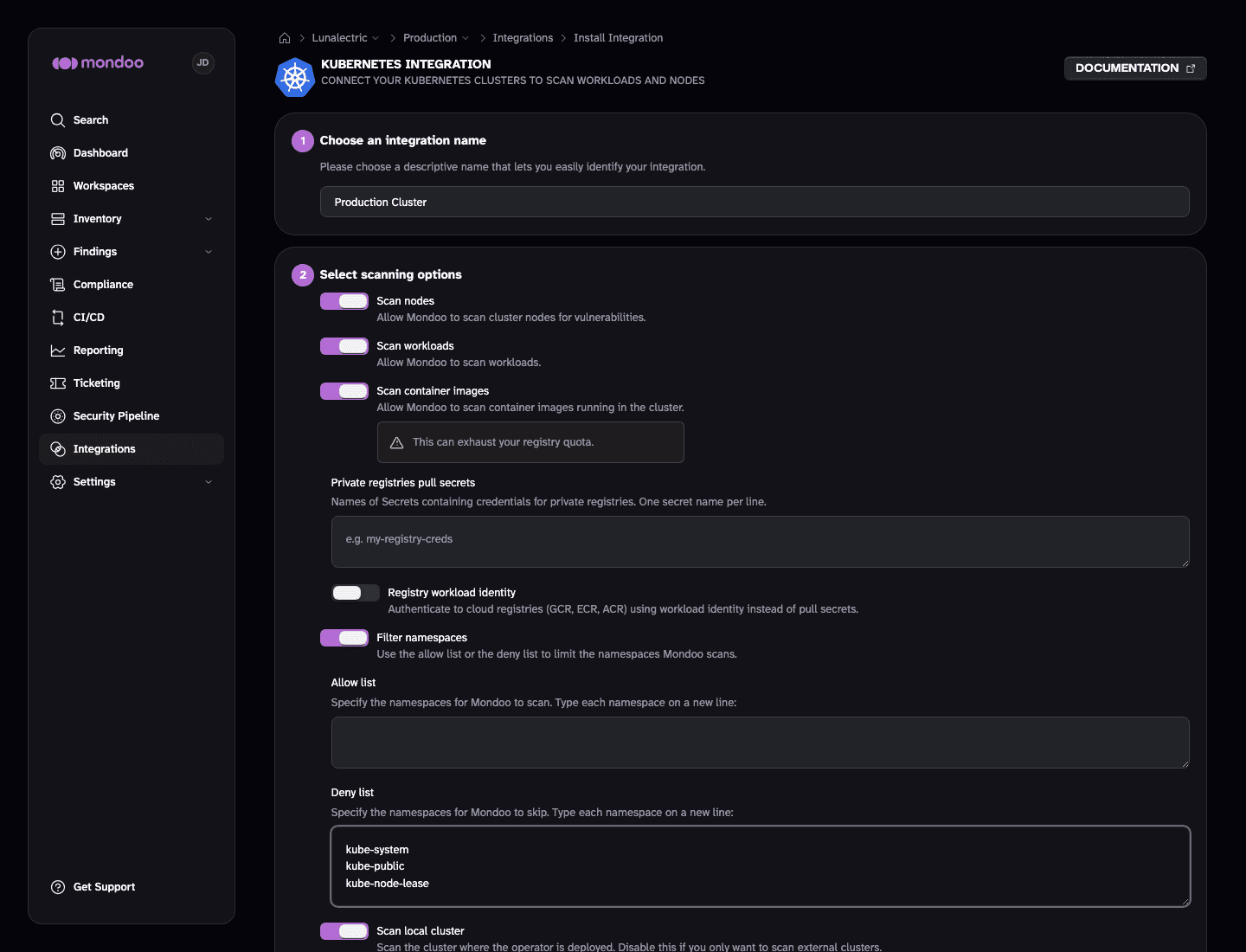 Kubernetes integration