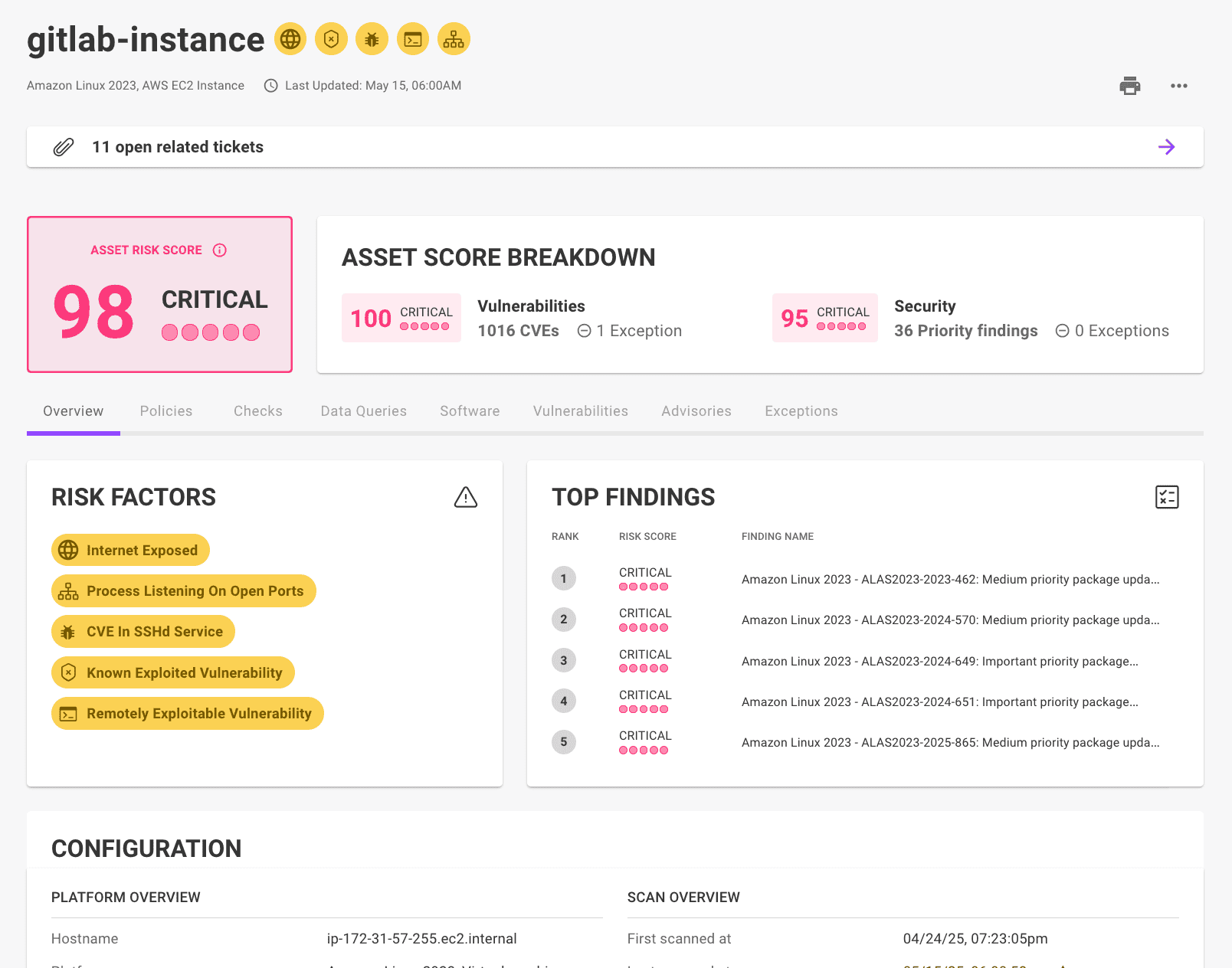 View security detail in the Mondoo App