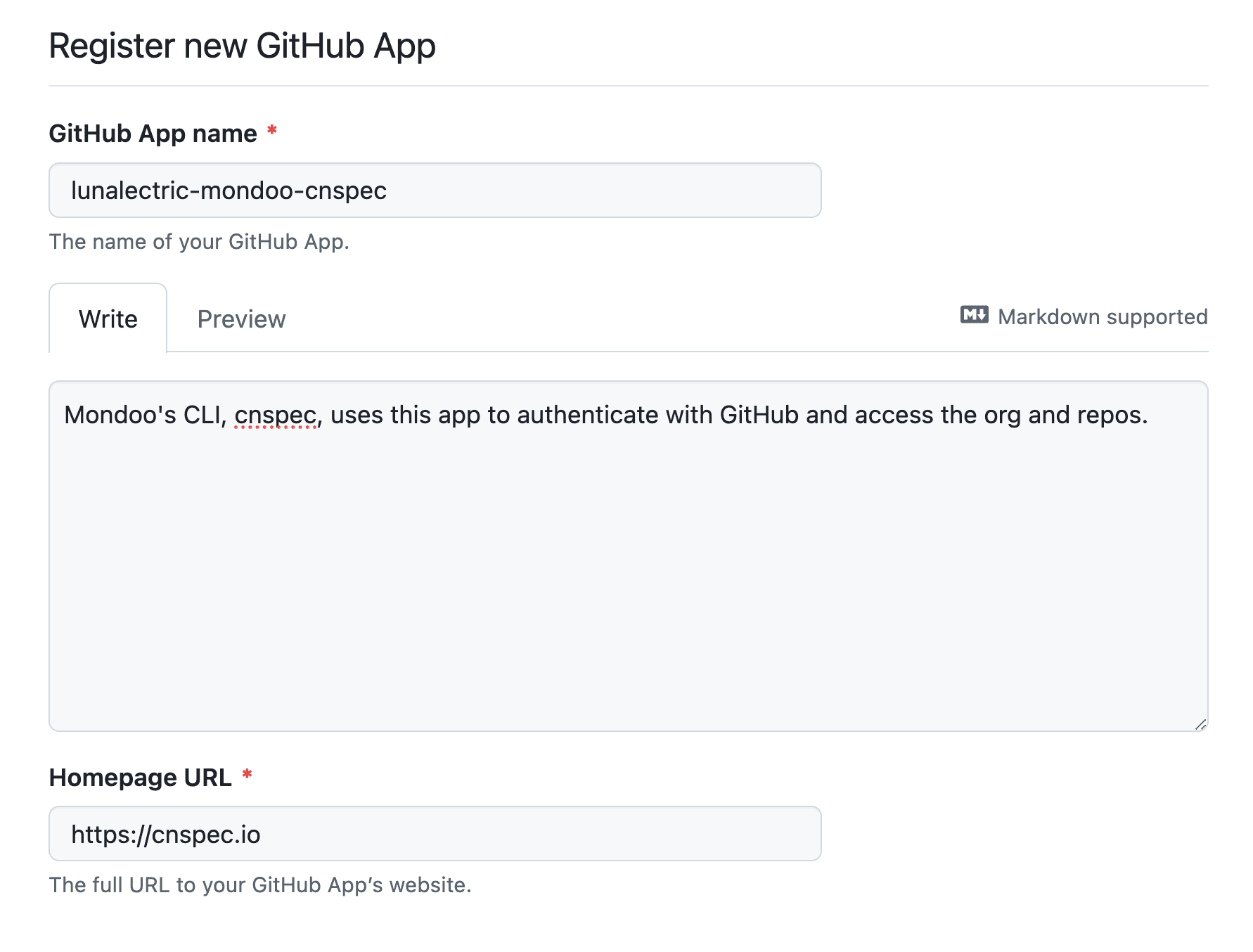 Add a new GitHub app