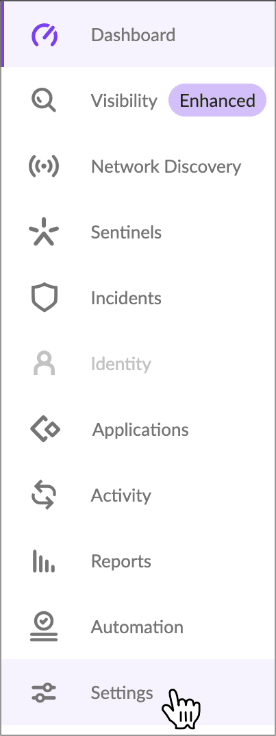 SentinelOne navigation
