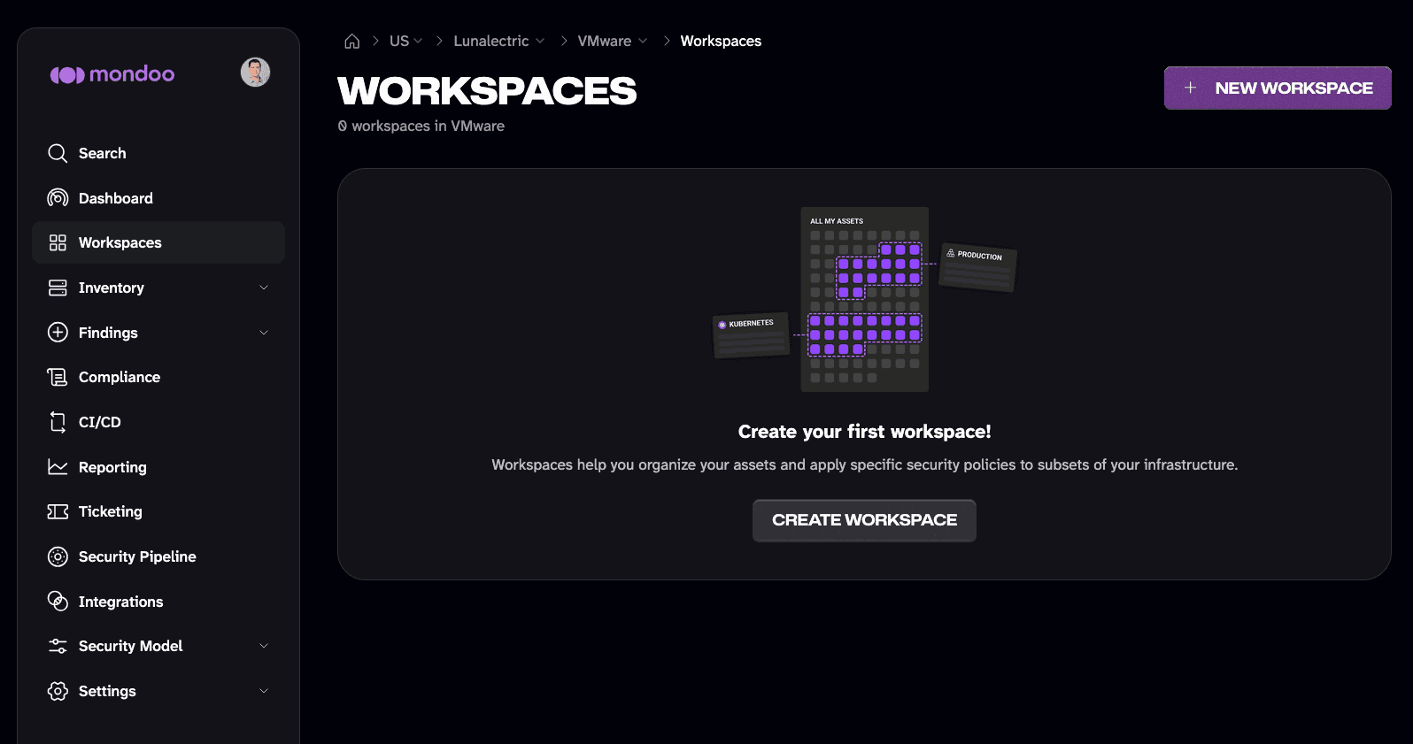 Mondoo workspace start