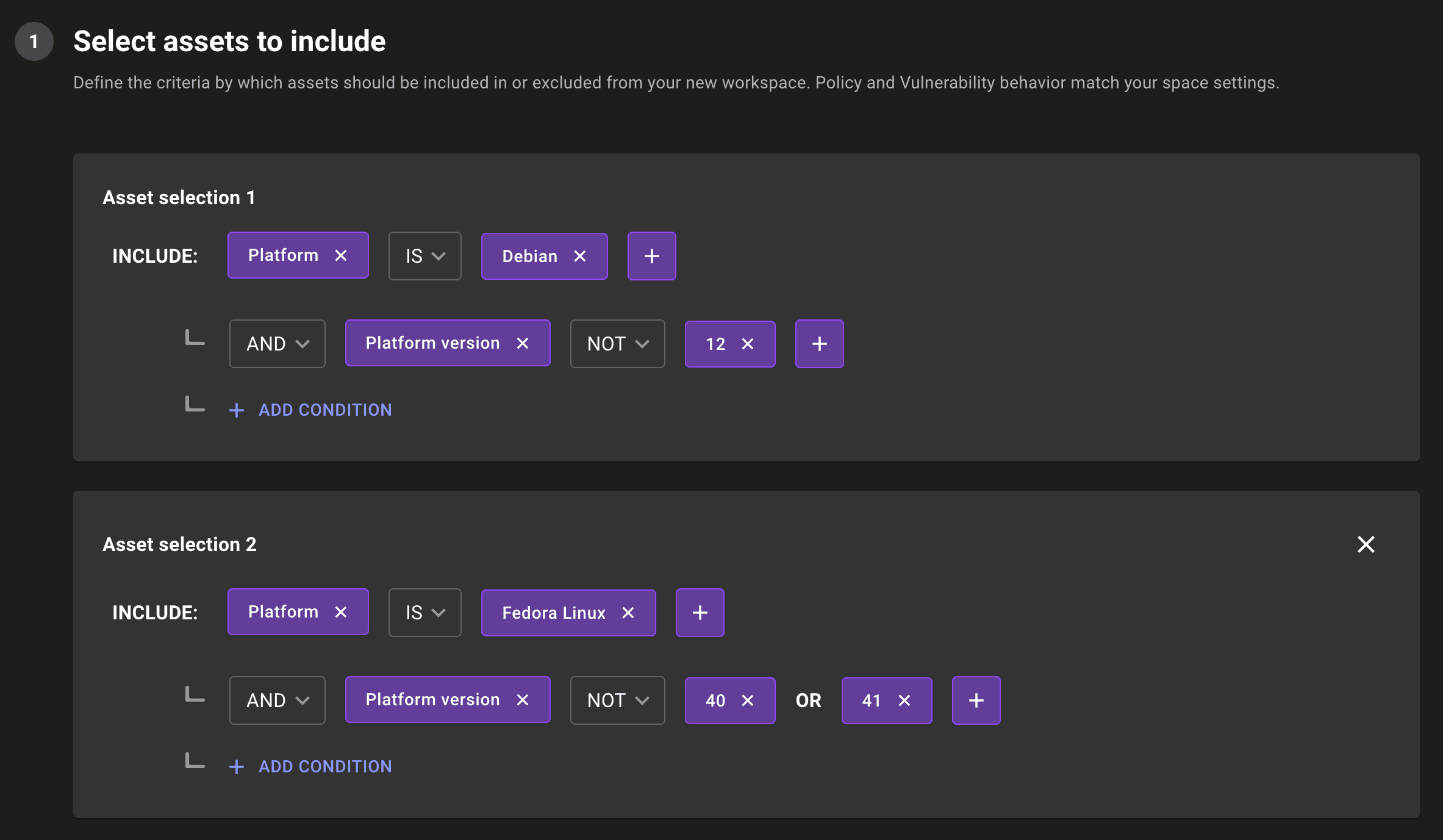 Mondoo workspace query builder