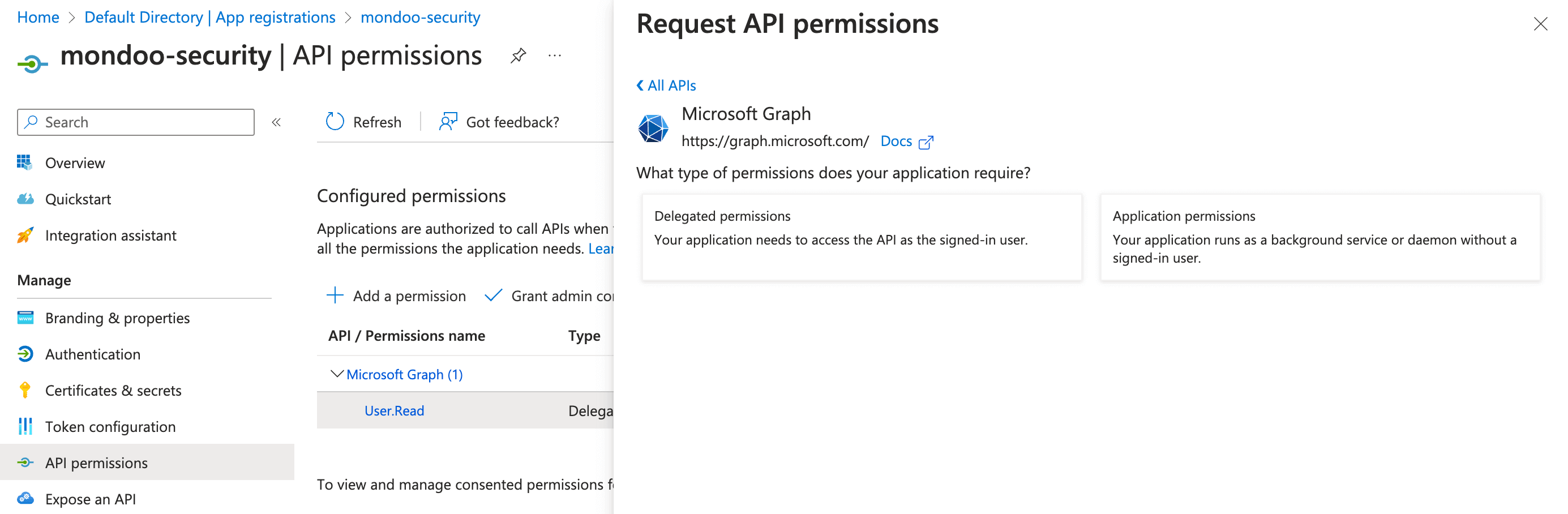 API permissions