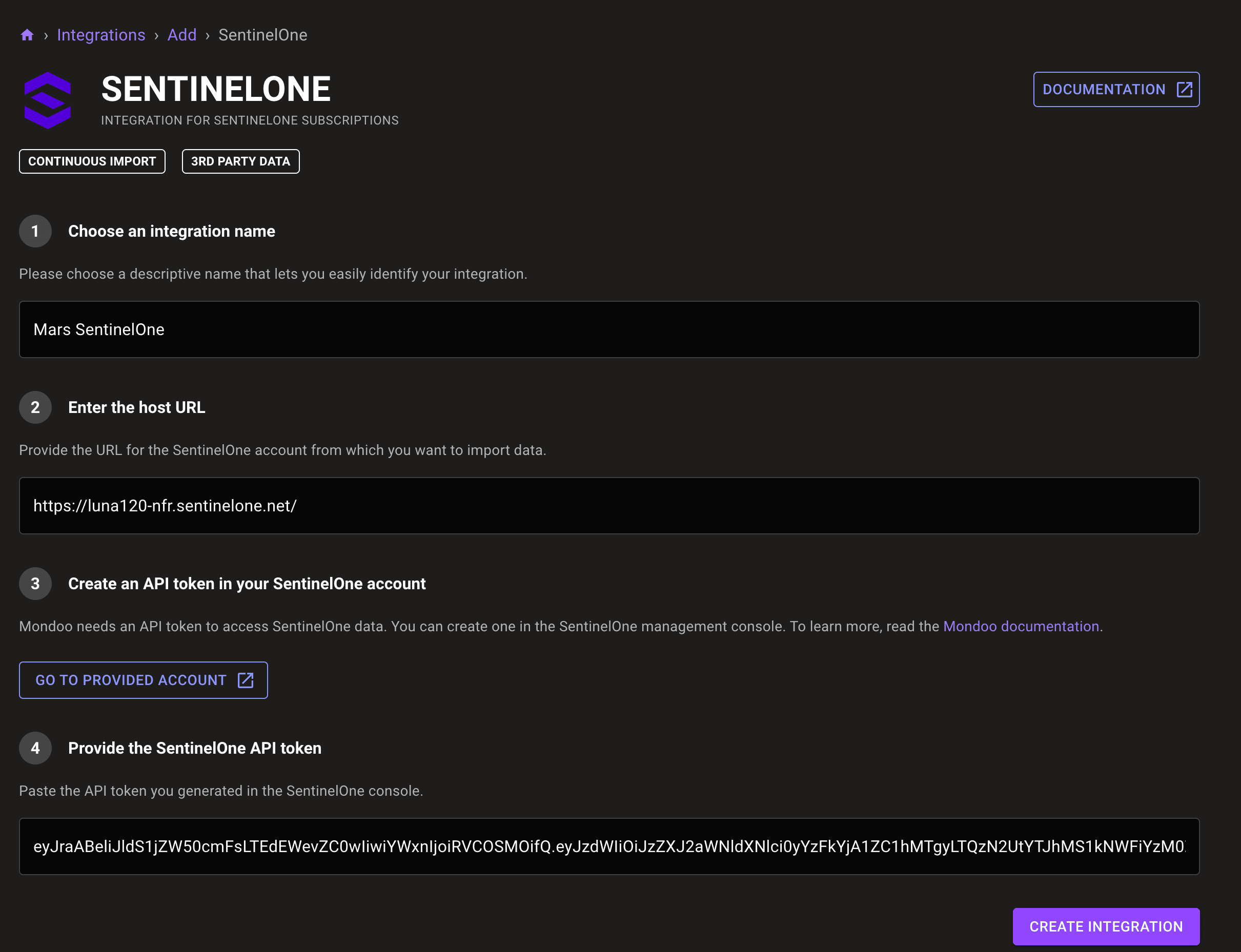 New SentinelOne integration in the Mondoo App