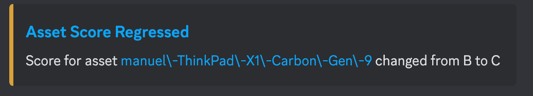 Sample alert in Mondoo