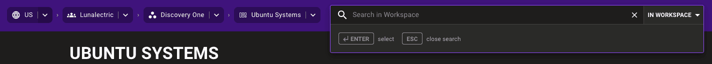 Search within workspaces