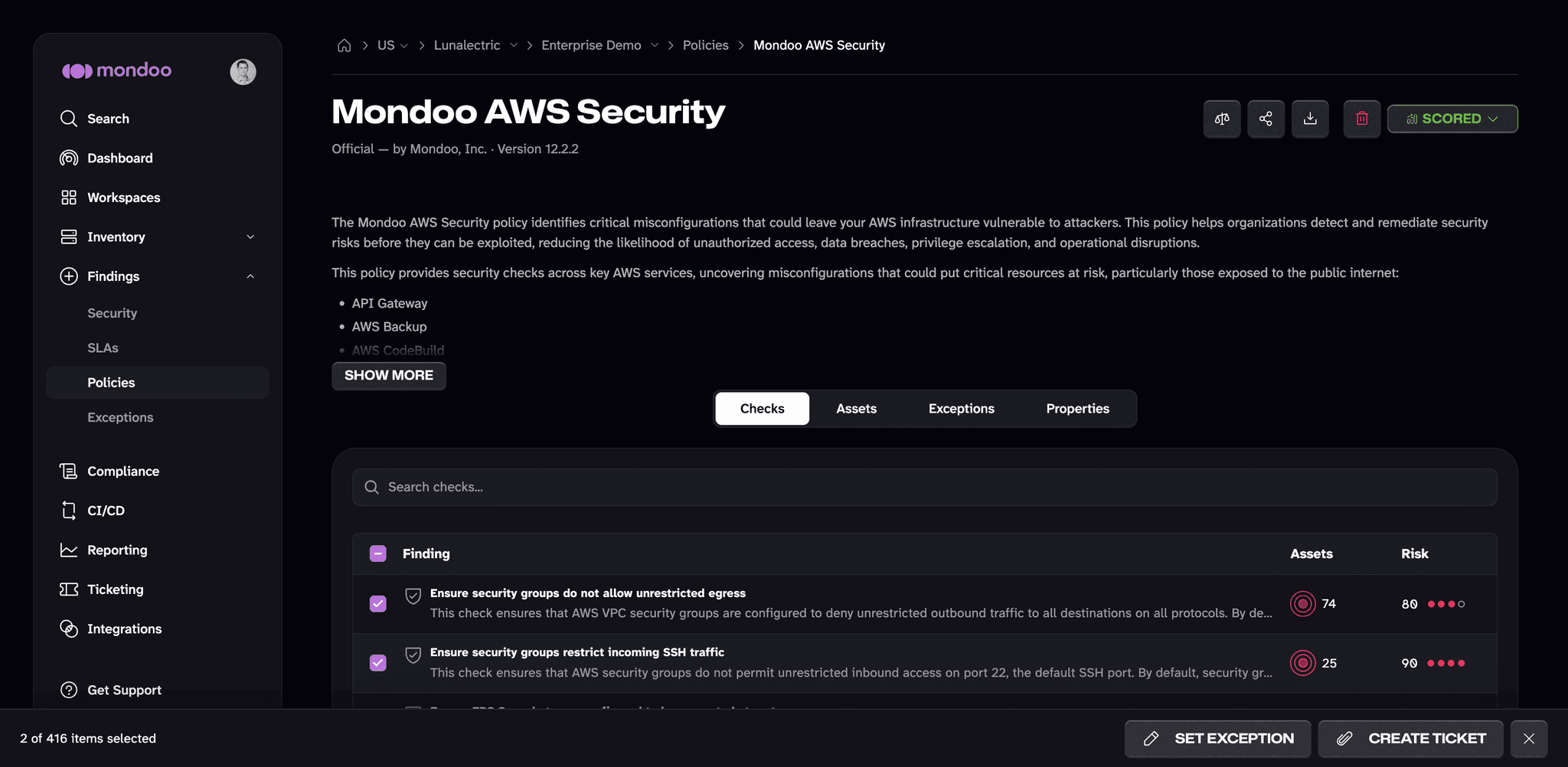 Mondoo security - set an exception