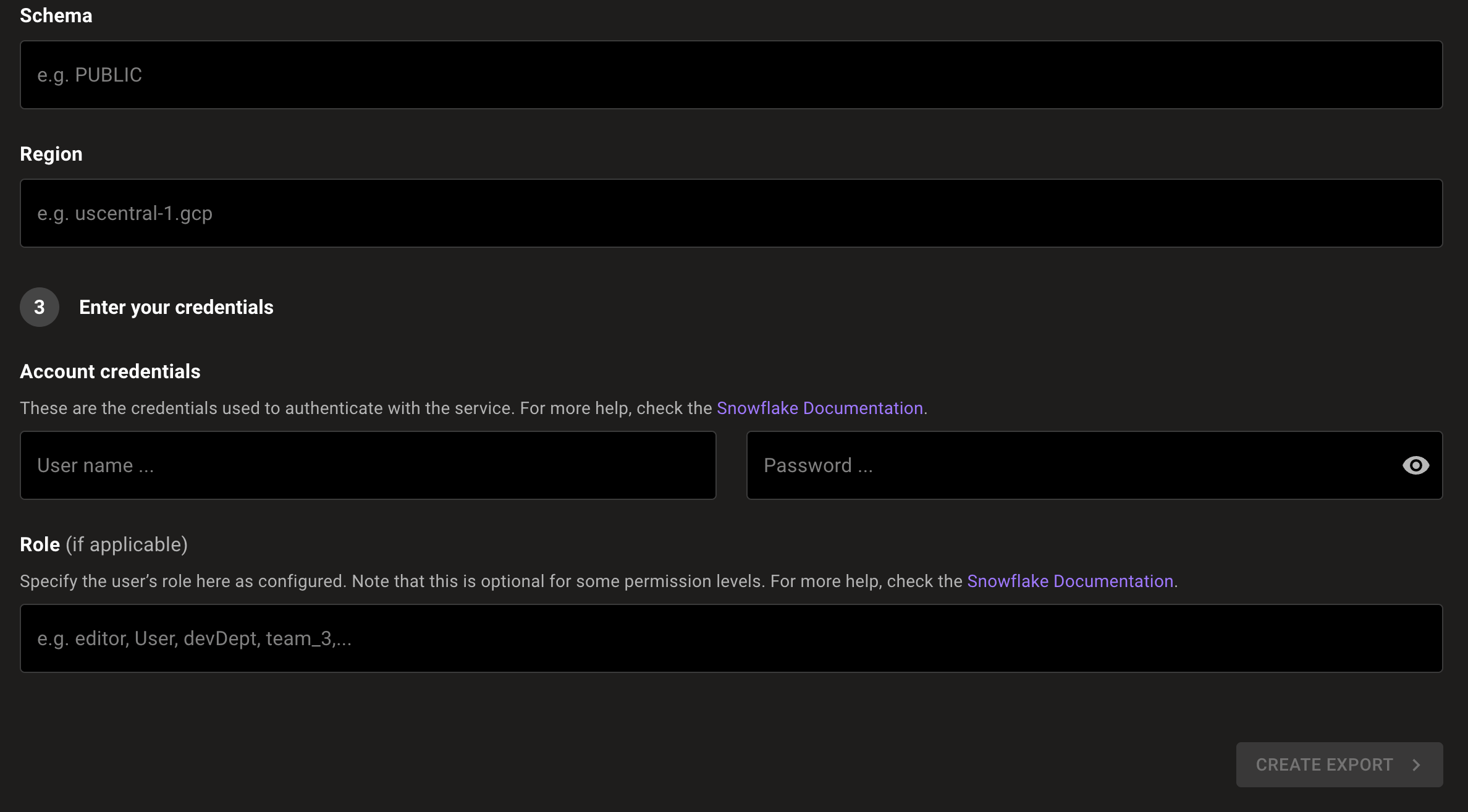 Snowflake integration - bottom