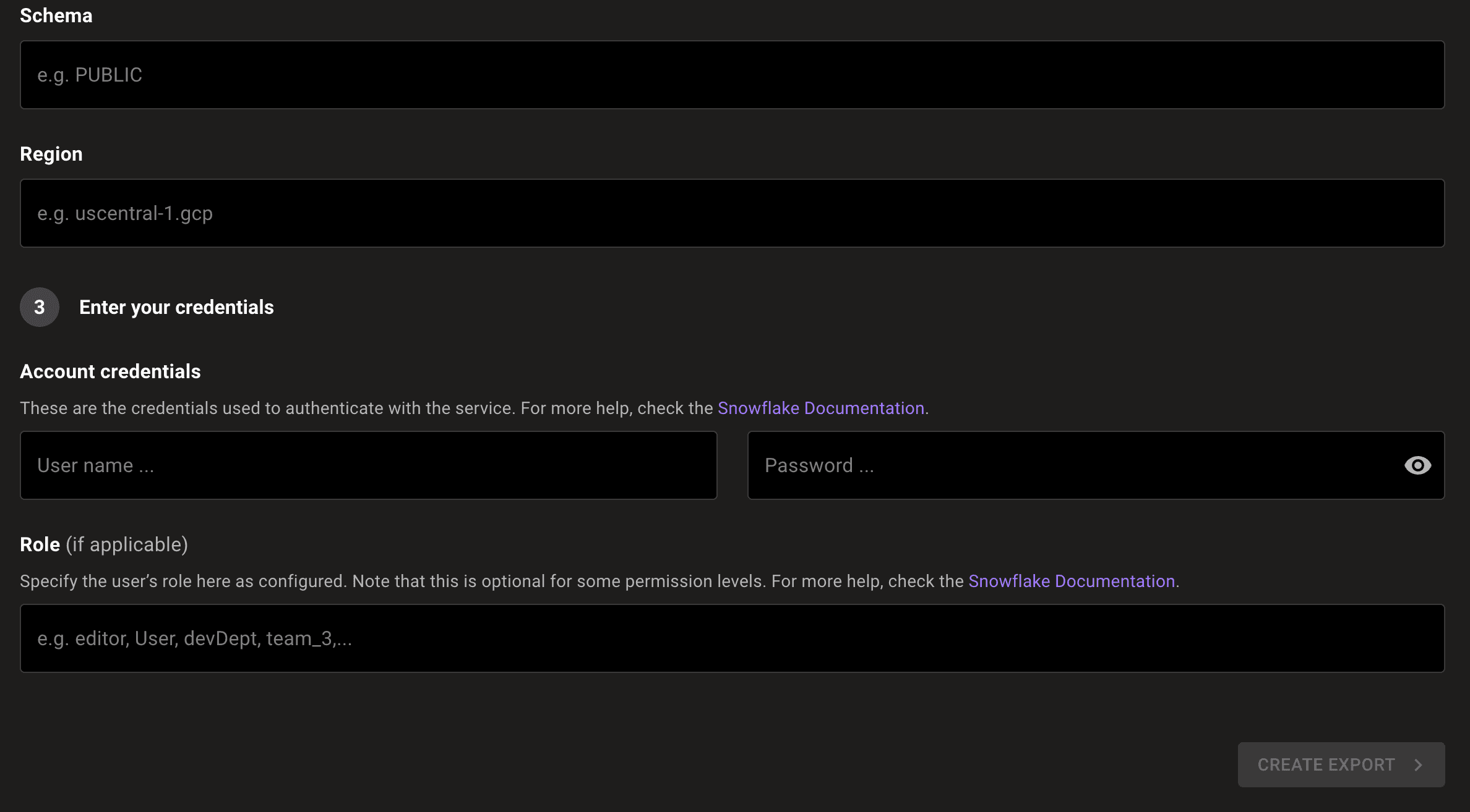 Snowflake integration - bottom