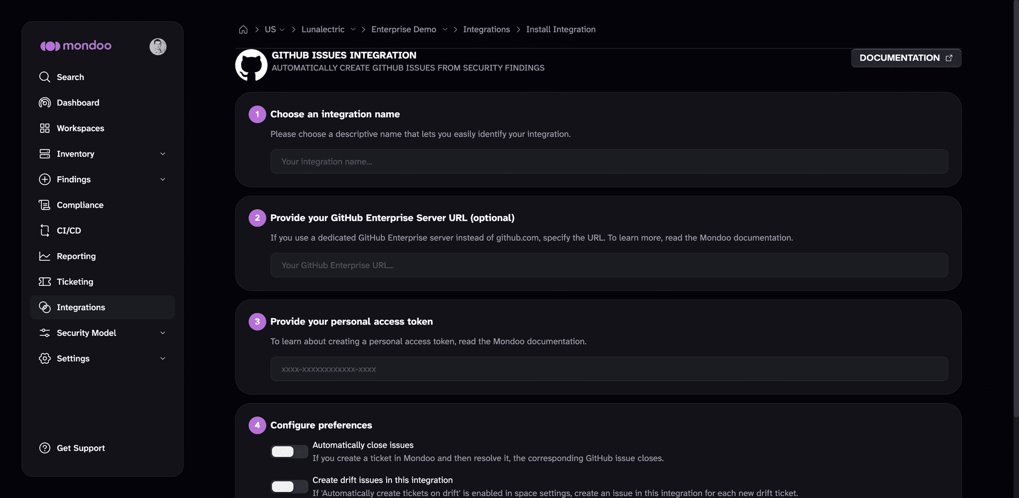 Configure ticketing in Mondoo