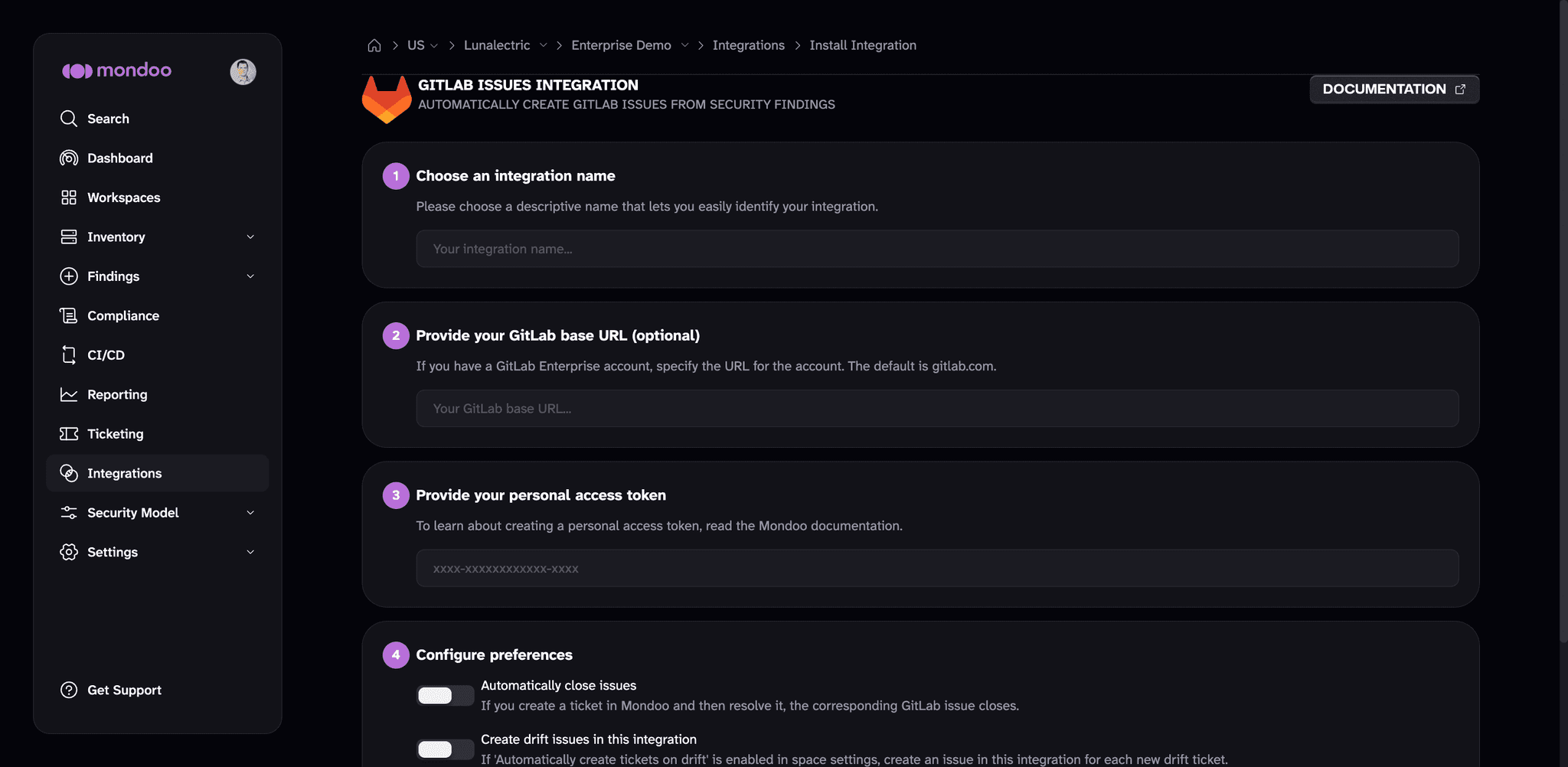 Configure ticketing in Mondoo