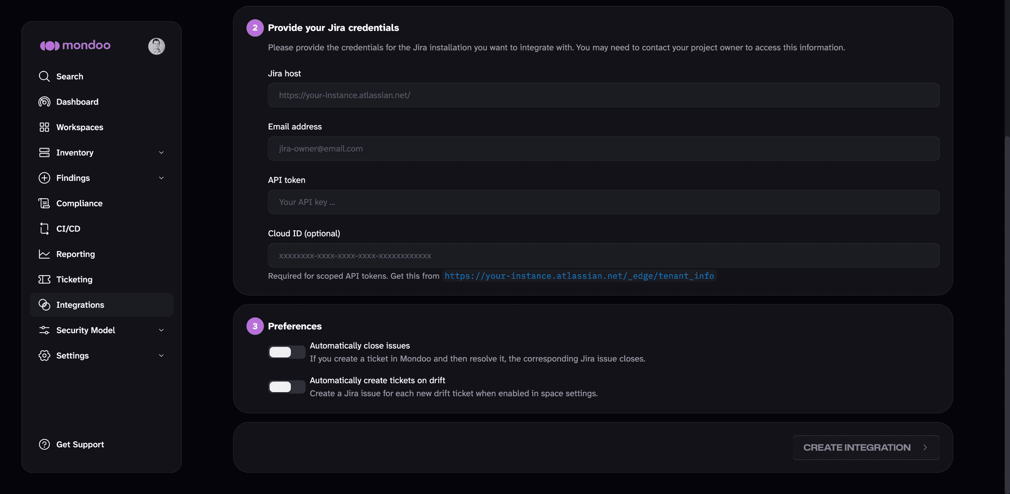Configure ticketing in Mondoo
