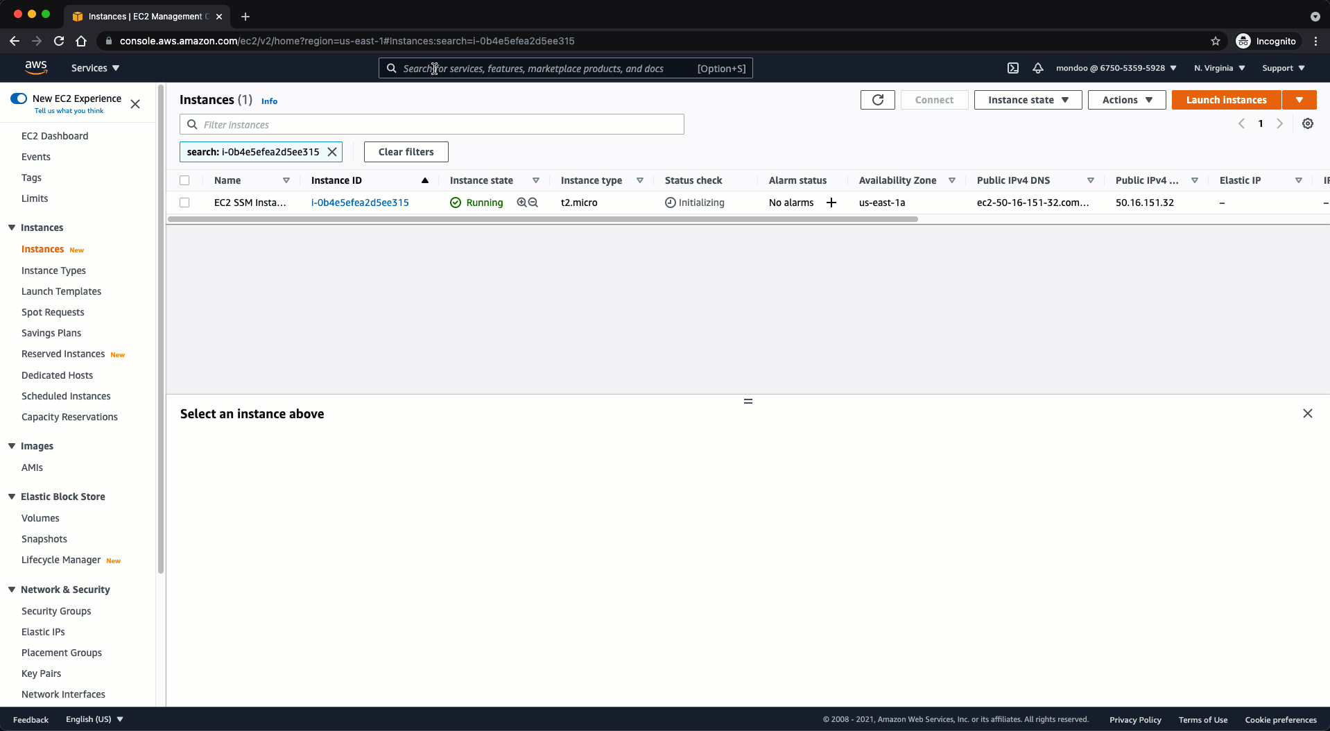 Validating SSM management in the AWS console