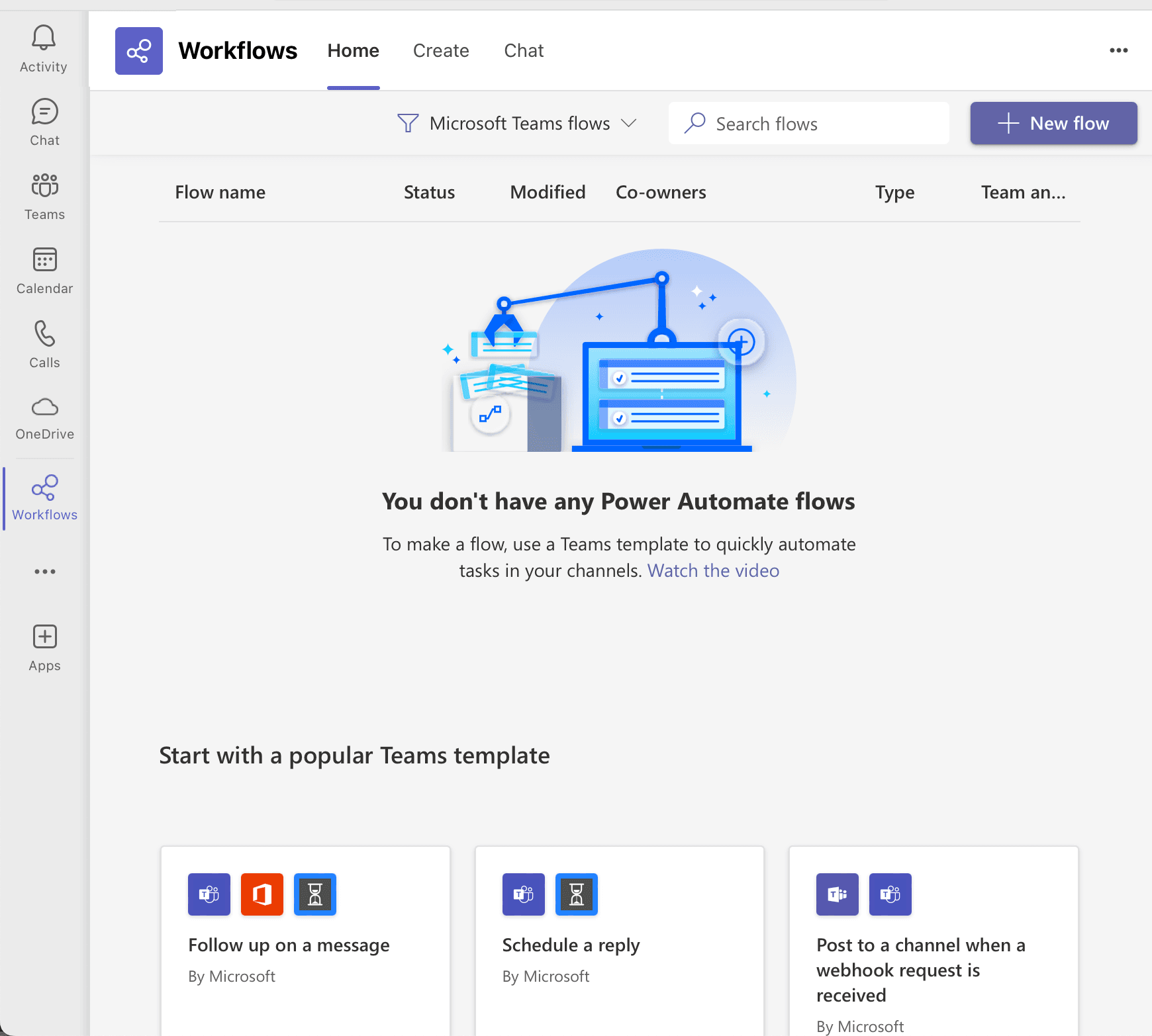 Workflows app in Microsoft Teams