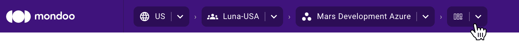 Mondoo workspace navigation