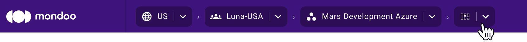 Mondoo workspace navigation