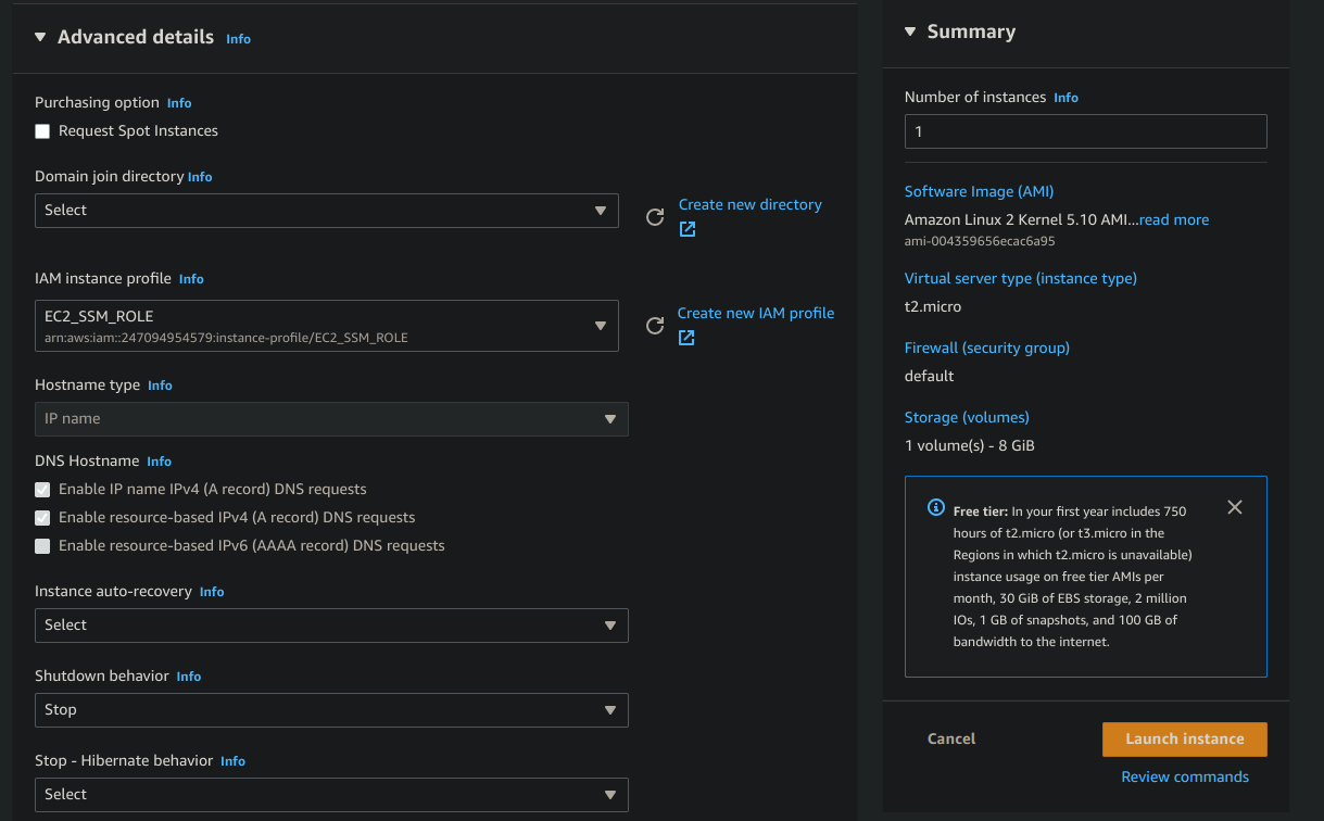 Create IAM SSM Role AWS Console