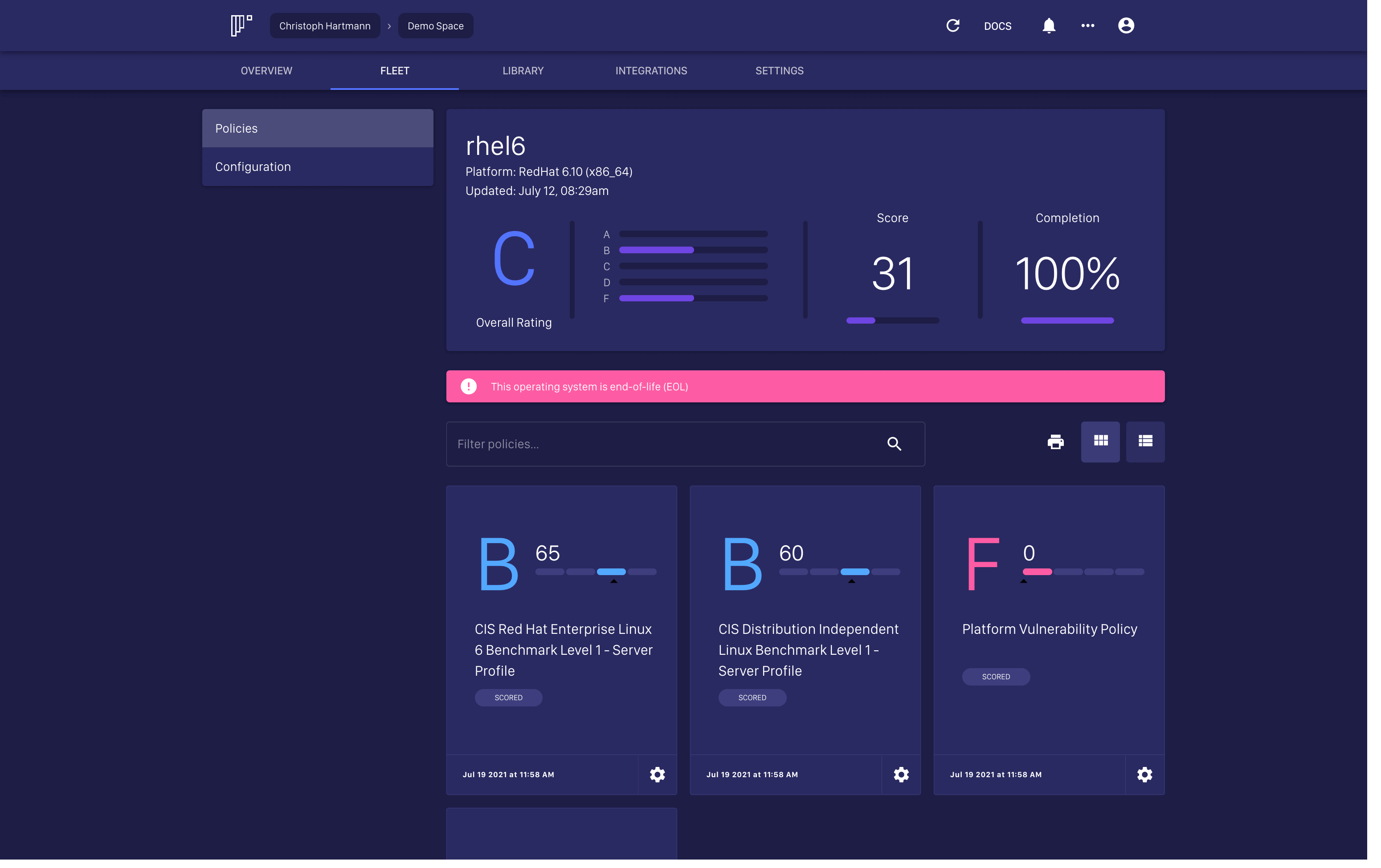 Asset Overview Screen