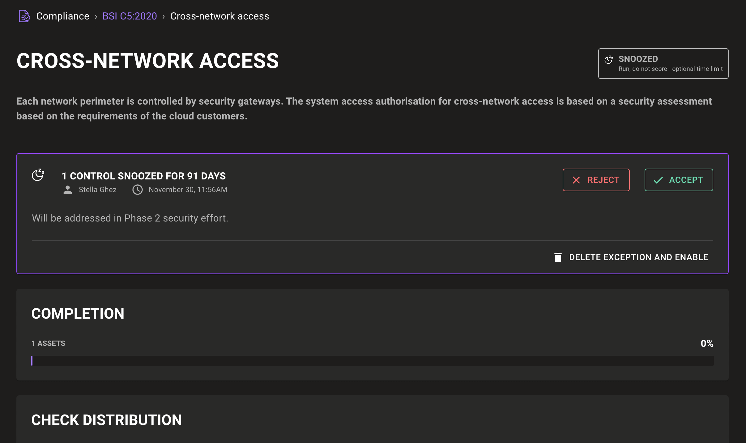 Accept or reject a check exception in the Mondoo Console