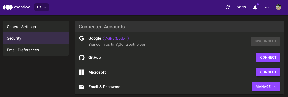 Managing Connected Accounts