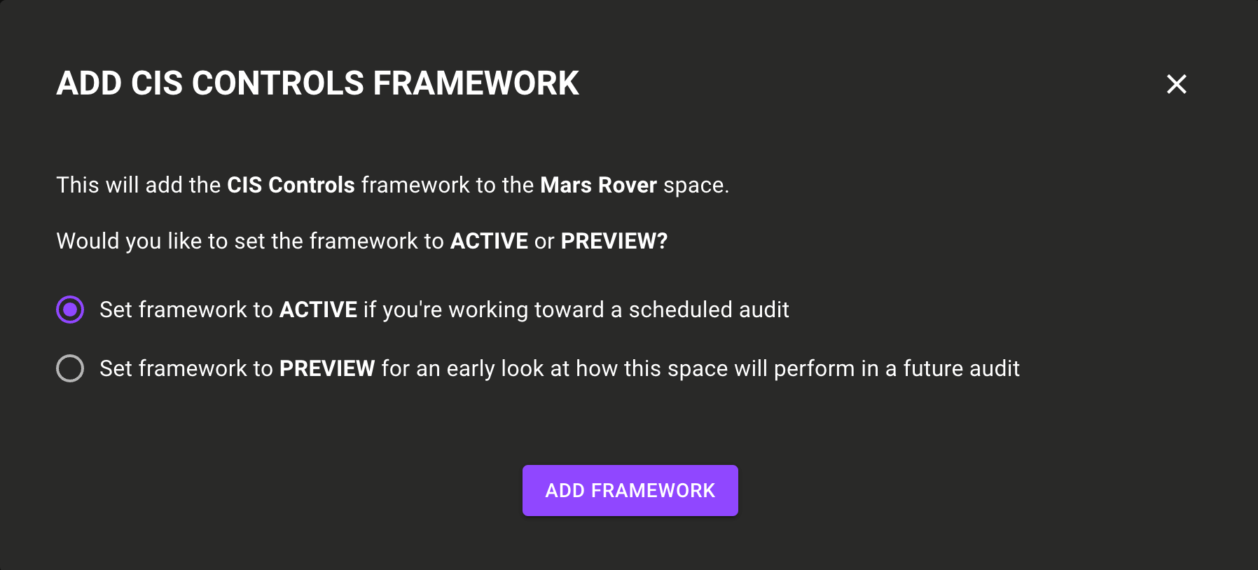 Compliance framework in the Mondoo Console