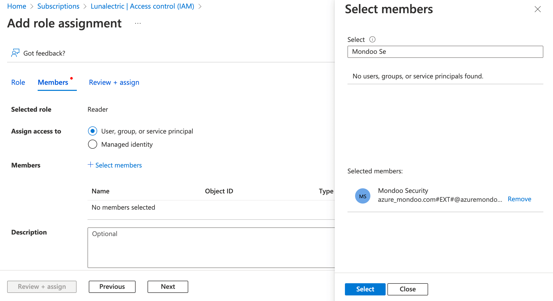 Azure Subscription Role Member Assignment
