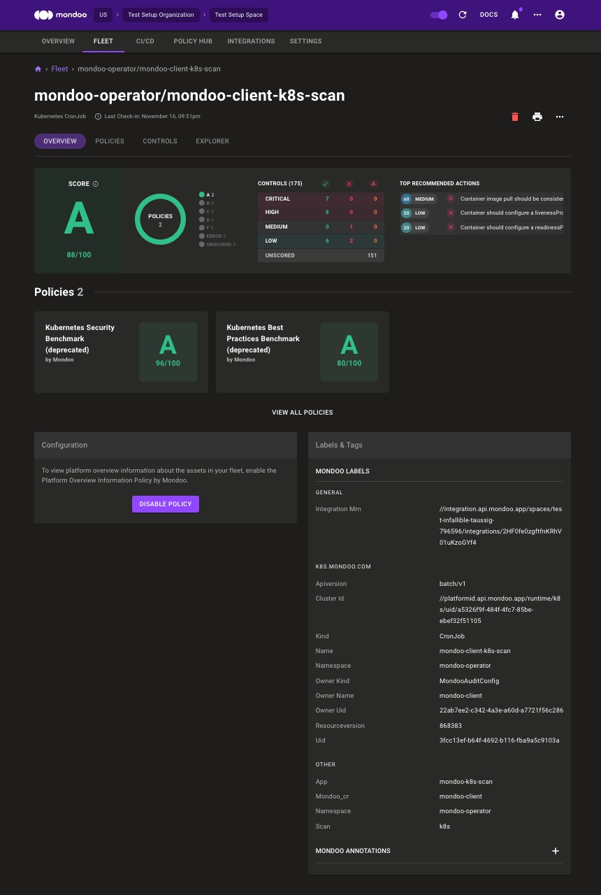 New asset page